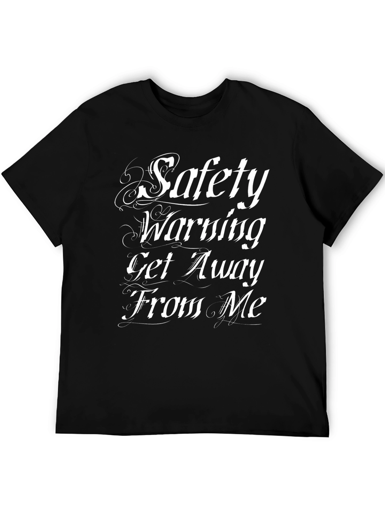 Black Safety Warning T-Shirt - Get Away From Me view 5
