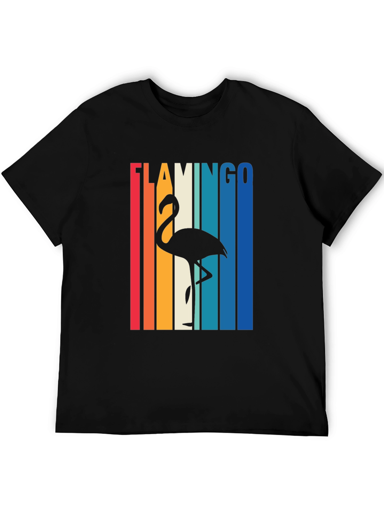 Black Retro Flamingo Graphic Tee view 5