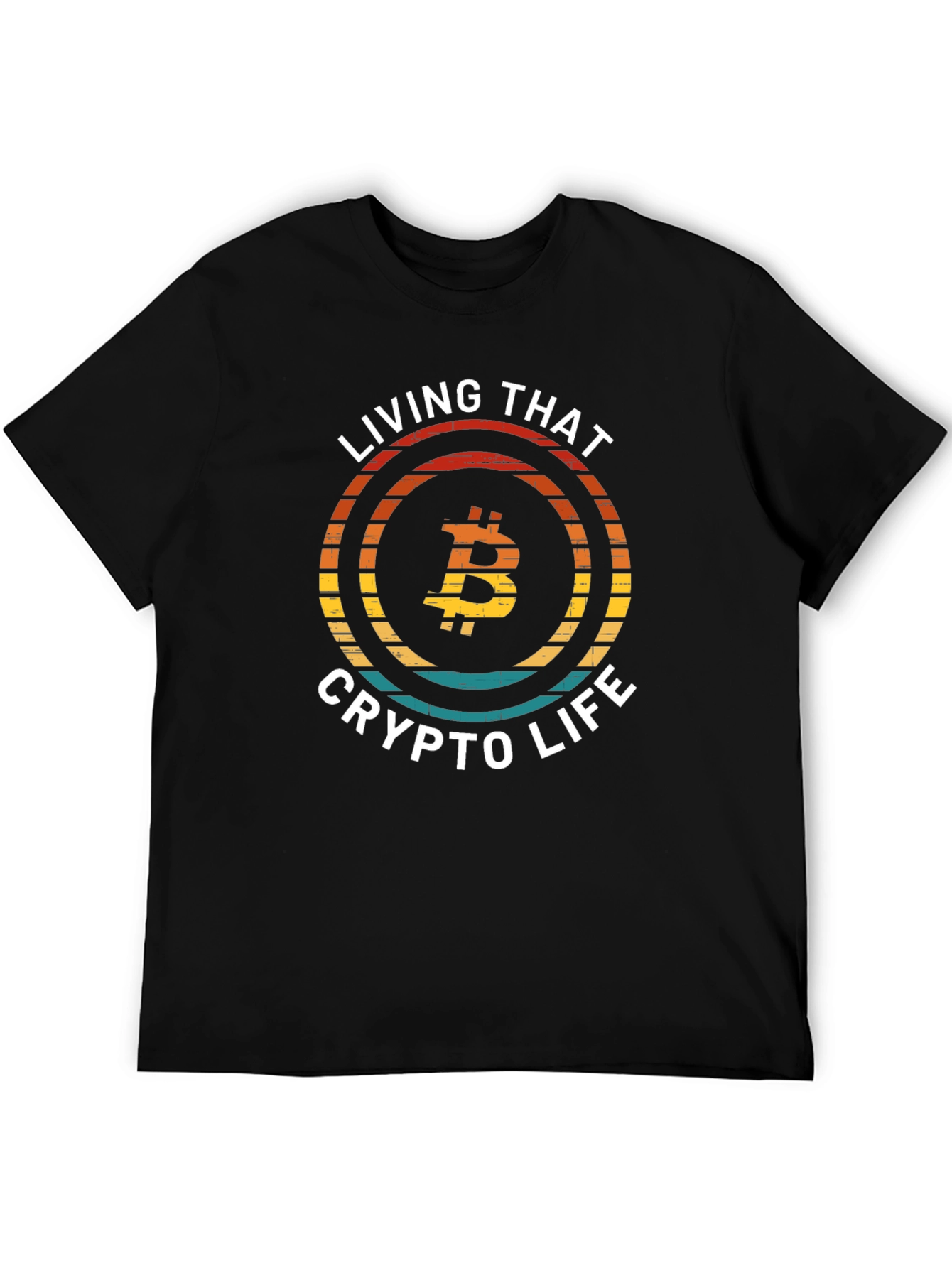 Black Bitcoin Crypto Life T-Shirt - Black Graphic Tee view 5