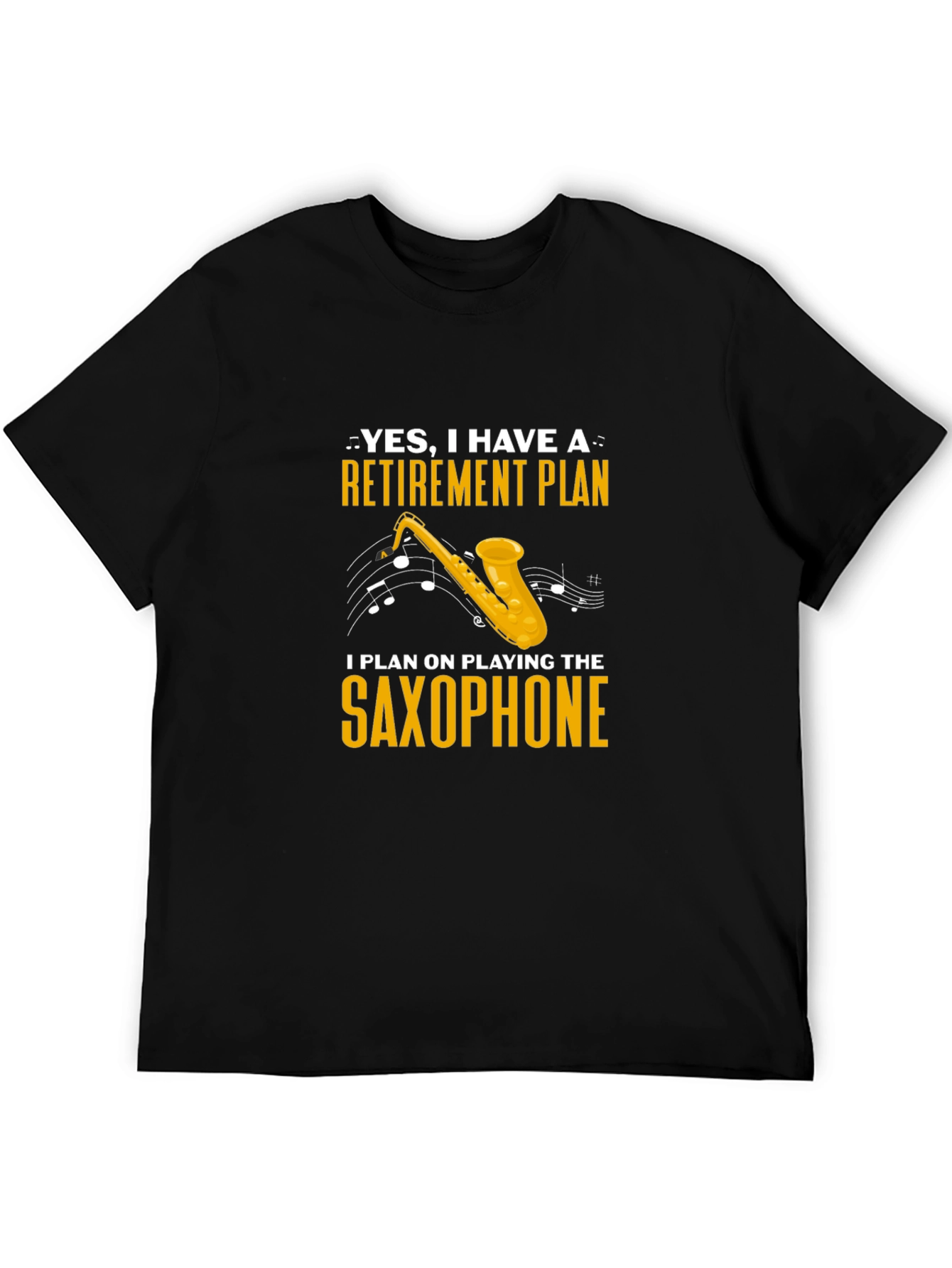 Black Retirement Plan Saxophone T-Shirt view 5