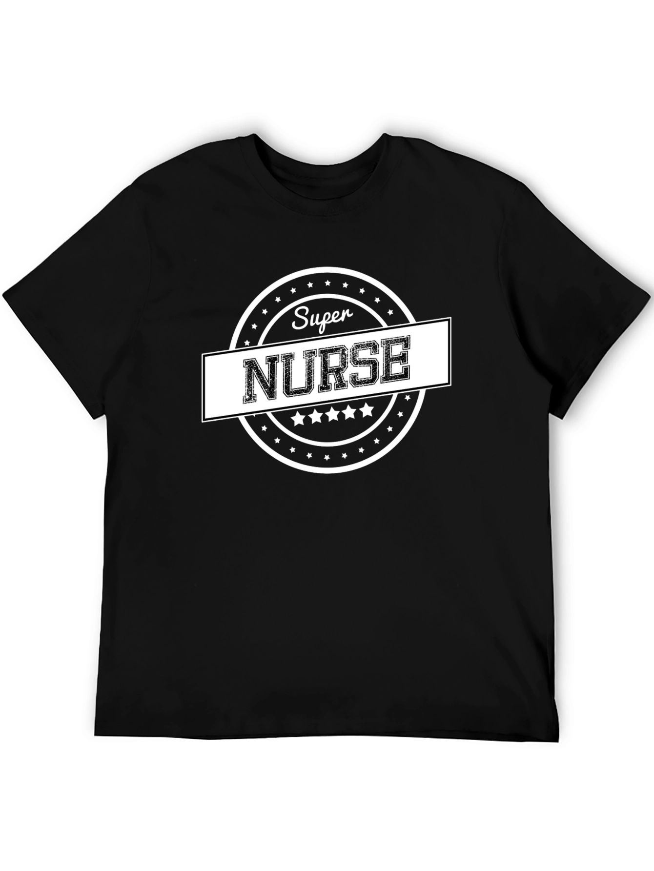 Black Super Nurse Graphic Tee - Premium Black Cotton T-Shirt view 5