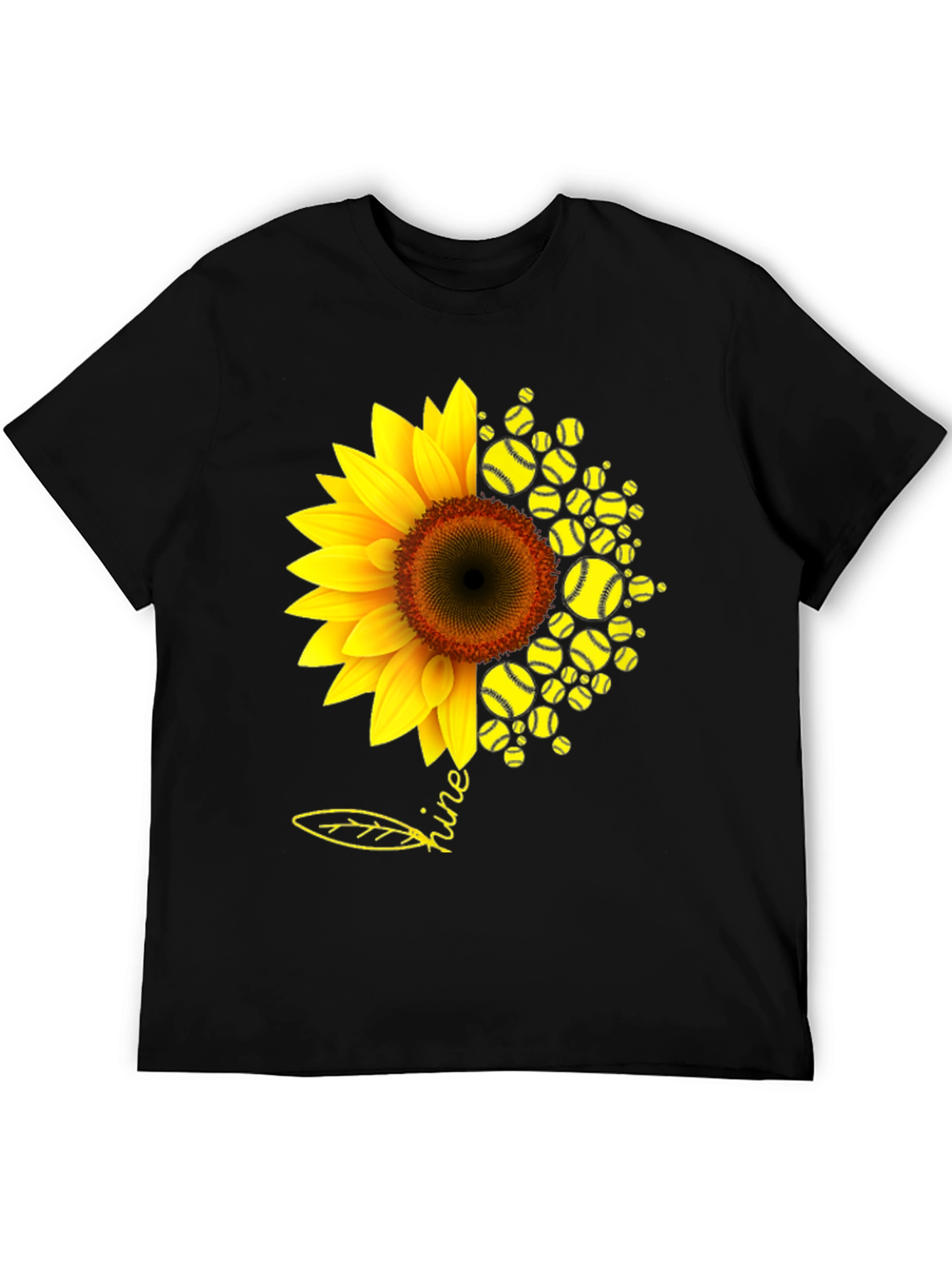 Black Sunflower Softball T-Shirt - Shine Bright! view 5