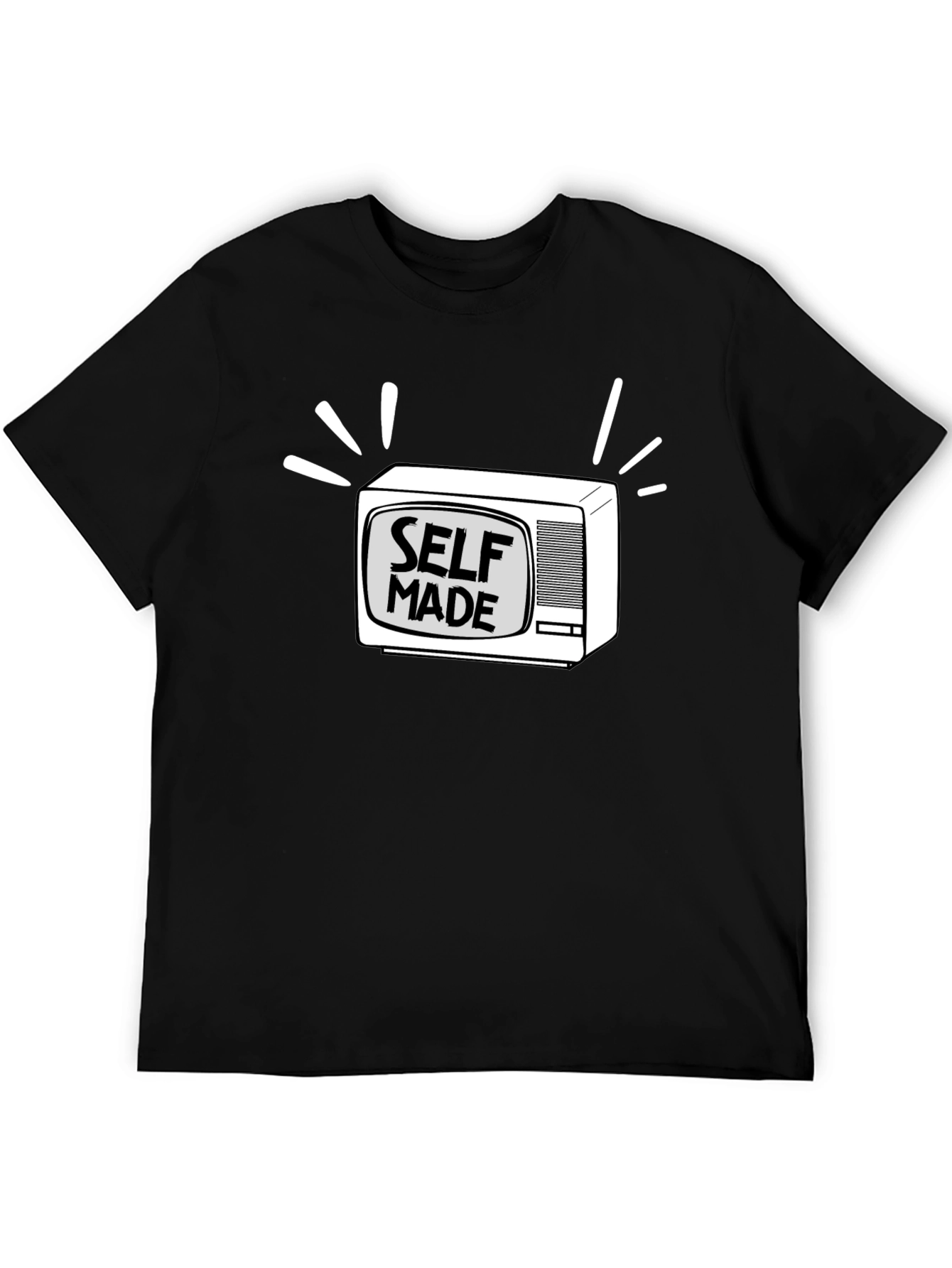 Black Self Made TV Graphic Tee - Black view 5