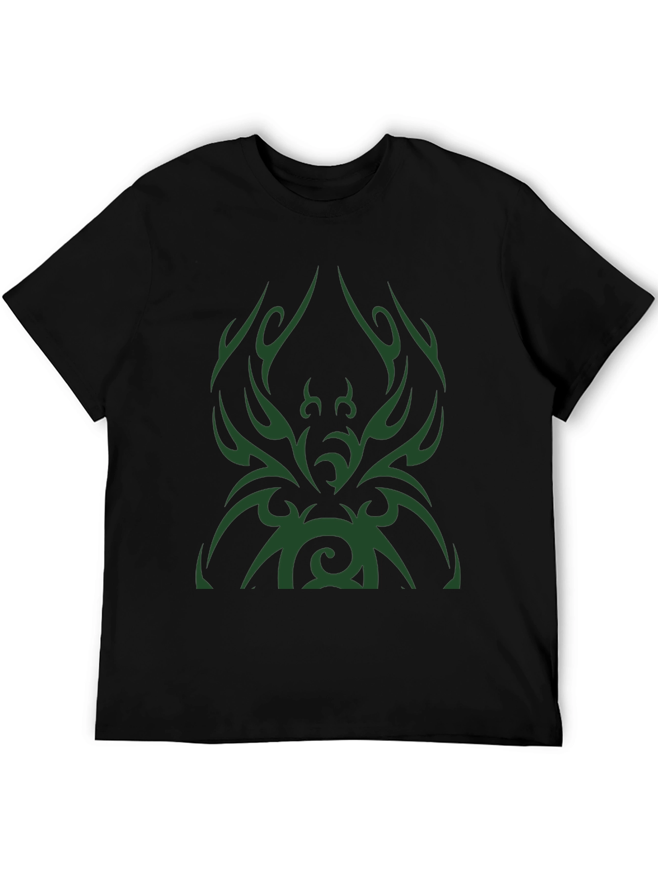 Black Tribal Design Men's Black T-Shirt view 5