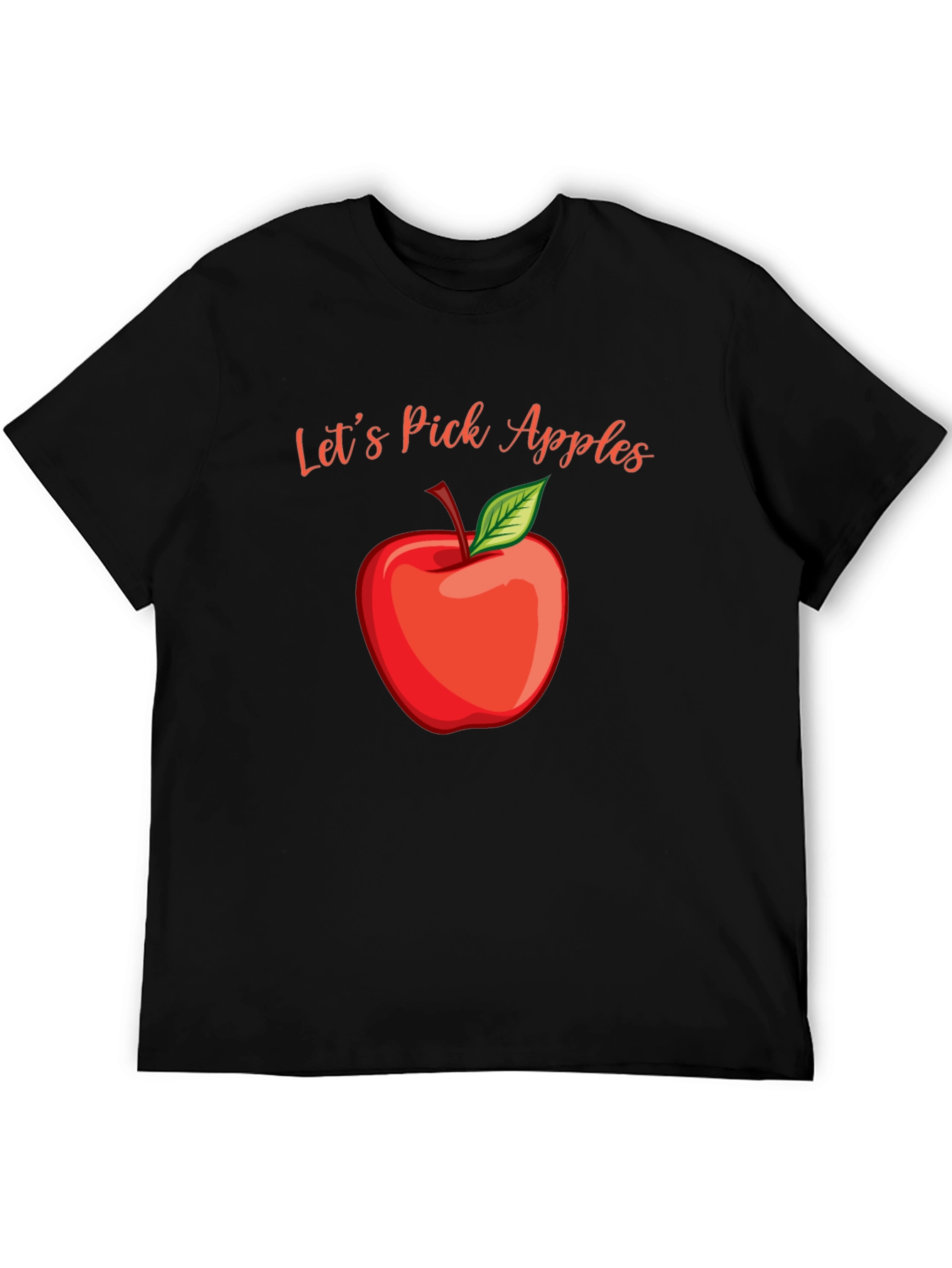 Black Let's Pick Apples Graphic Tee - Fall Harvest Shirt view 5