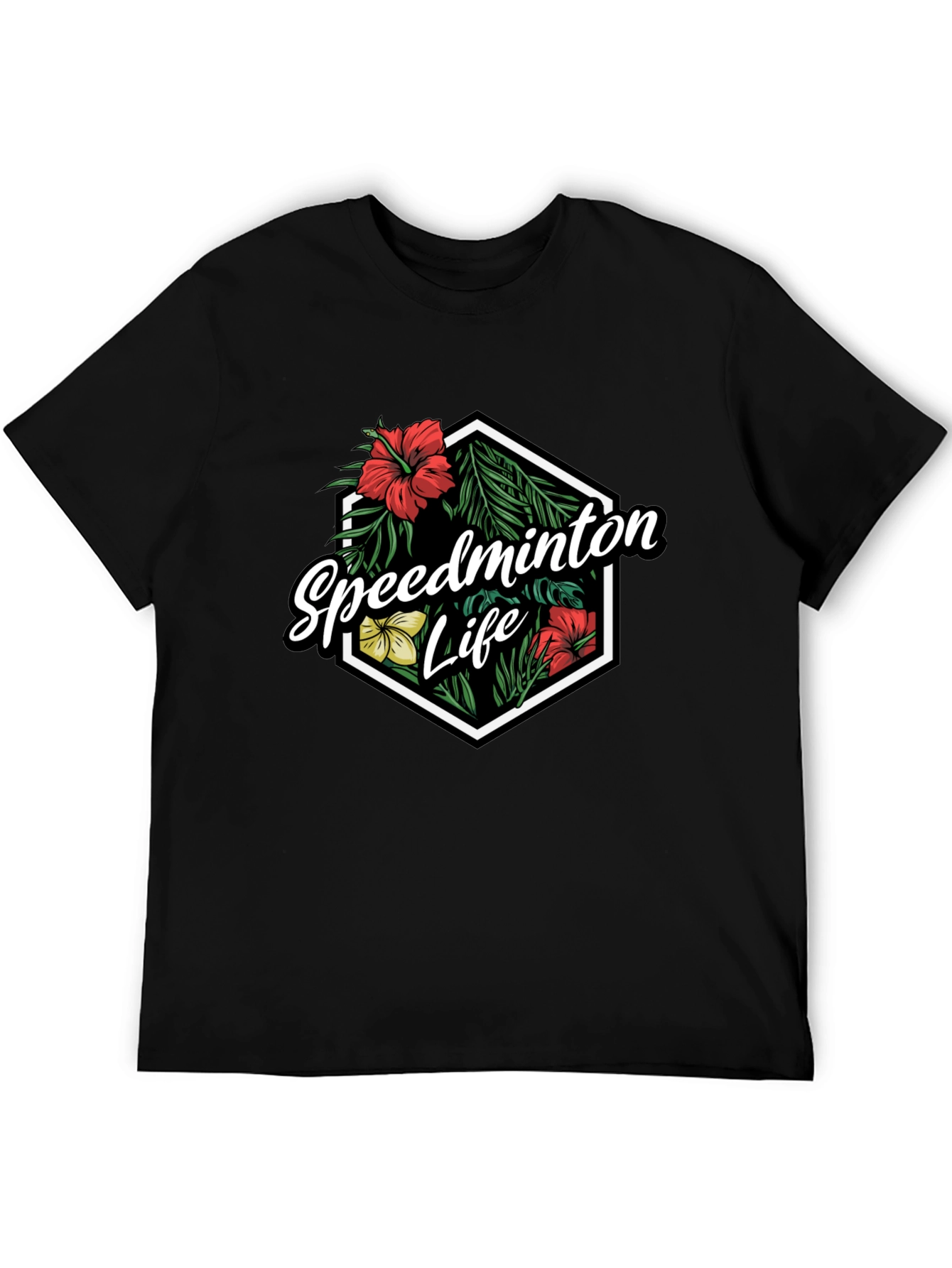 Black Speedminton Life Graphic Tee - Black view 5