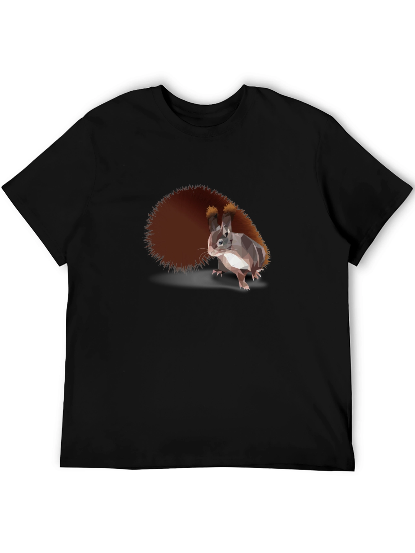 Black Stylish Squirrel Graphic Tee - Men's Black T-Shirt view 5