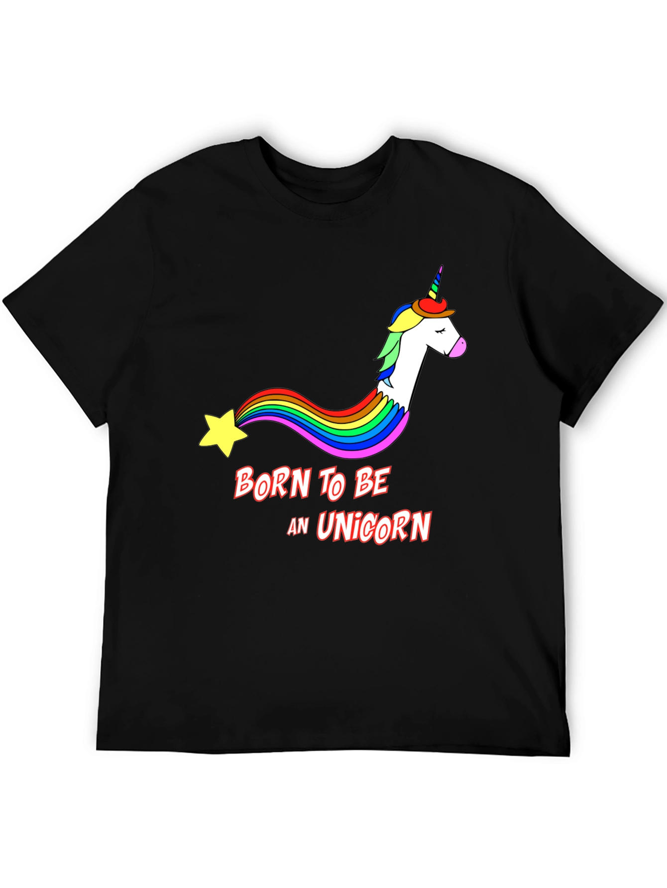 Black Born To Be A Unicorn Black T-Shirt view 5