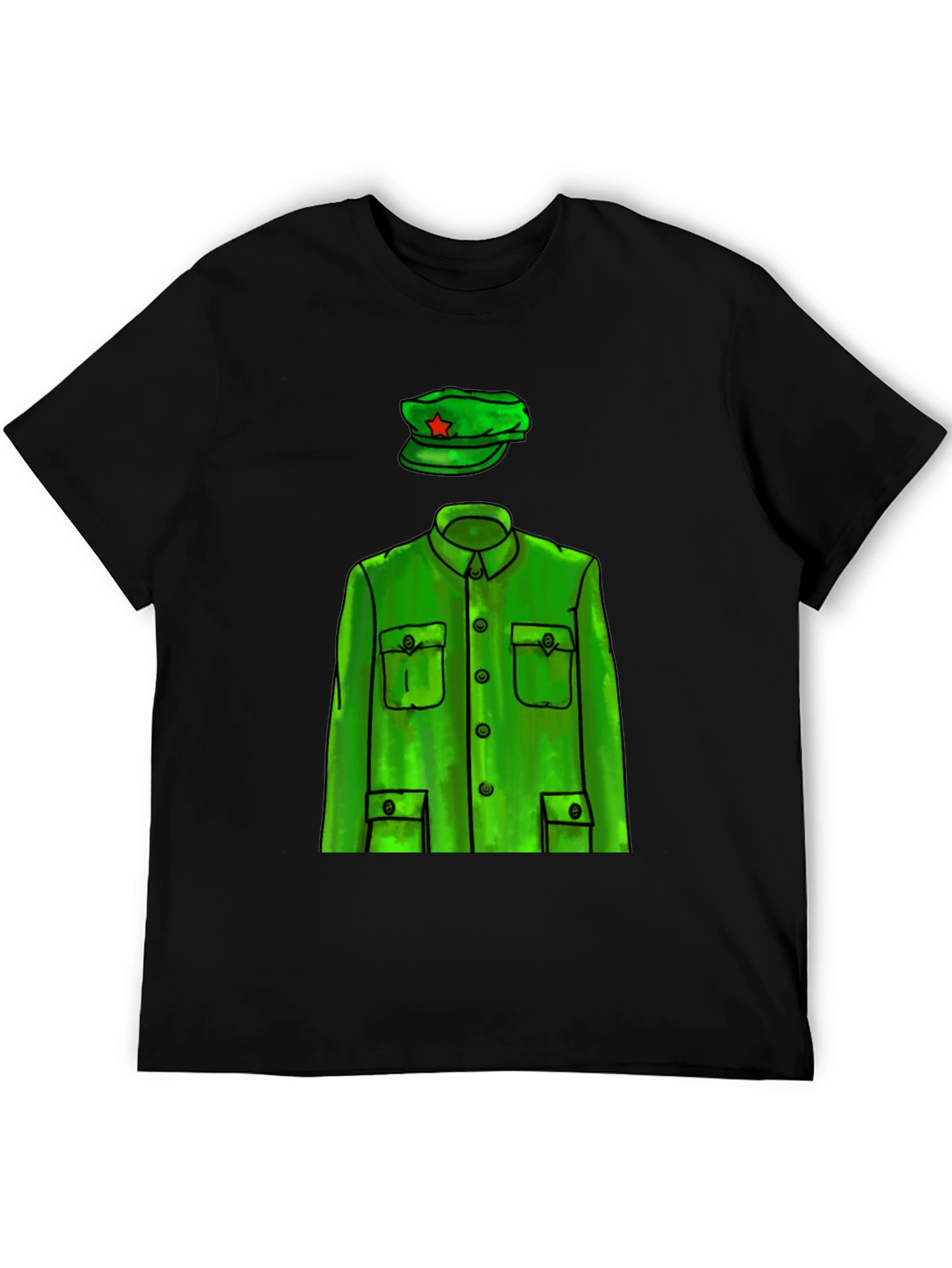 Black Retro Green Uniform T-Shirt view 5