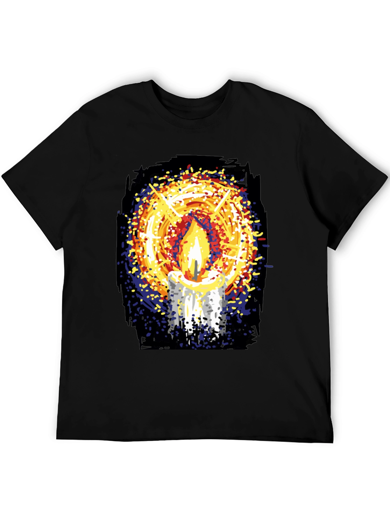 Black Candlelight Graphic Print Black T-Shirt view 5