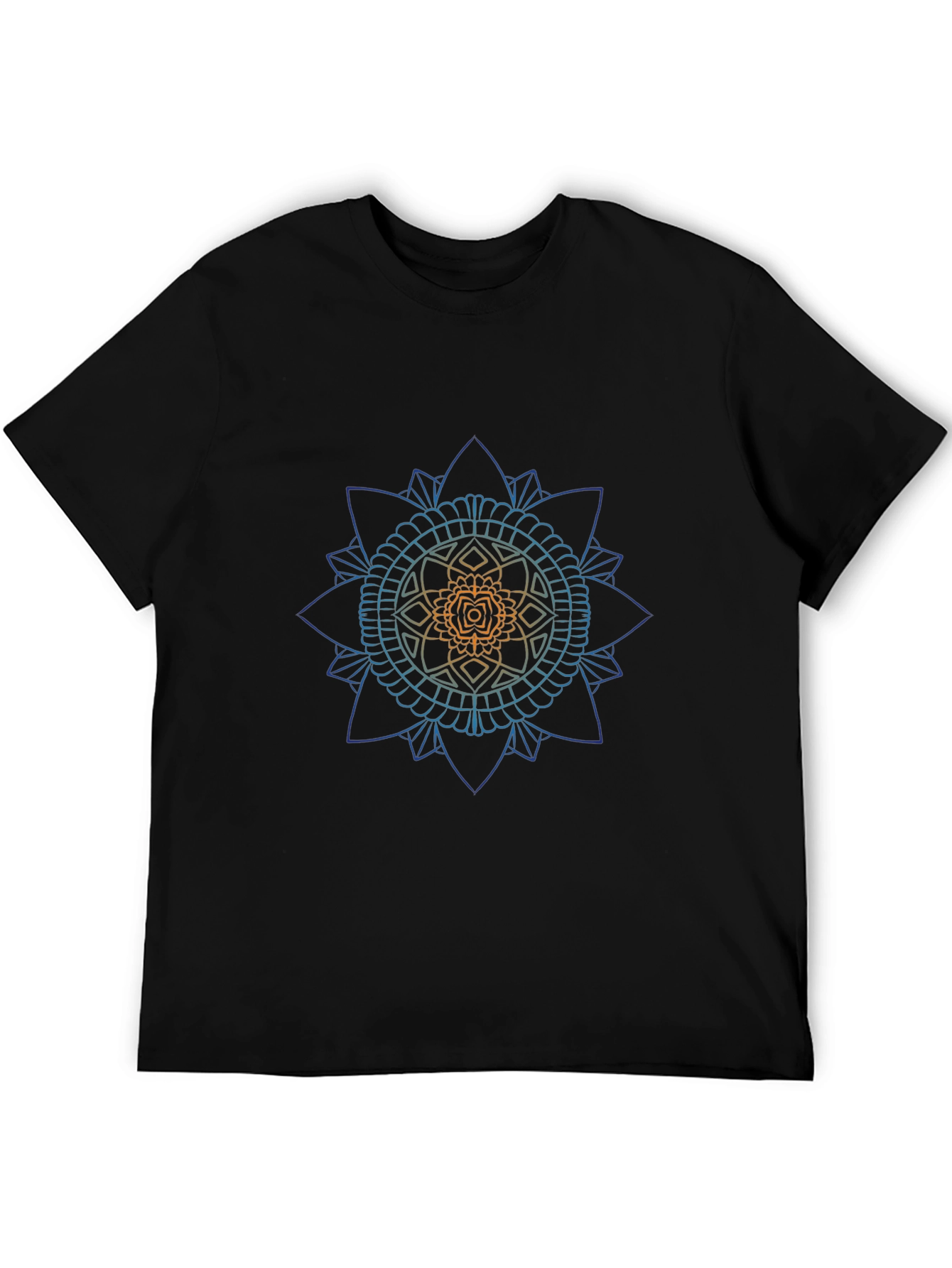Black Mandala Graphic Print Tee - Black view 5