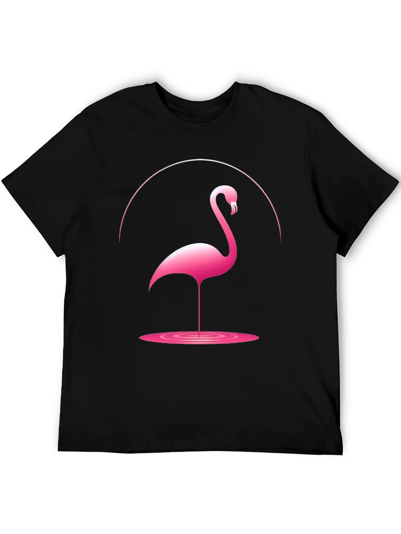 Black Pink Flamingo Graphic Tee - Unique Design view 5