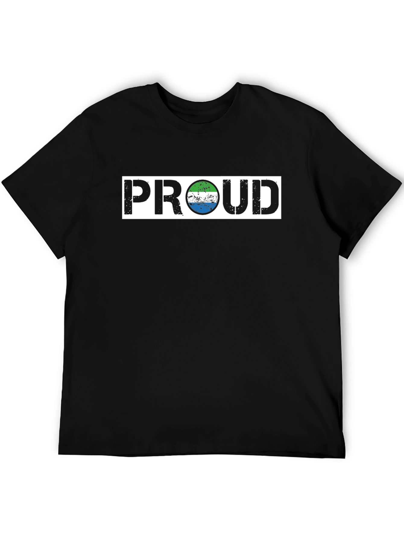 Black Sierra Leone Flag Proud T-Shirt view 5