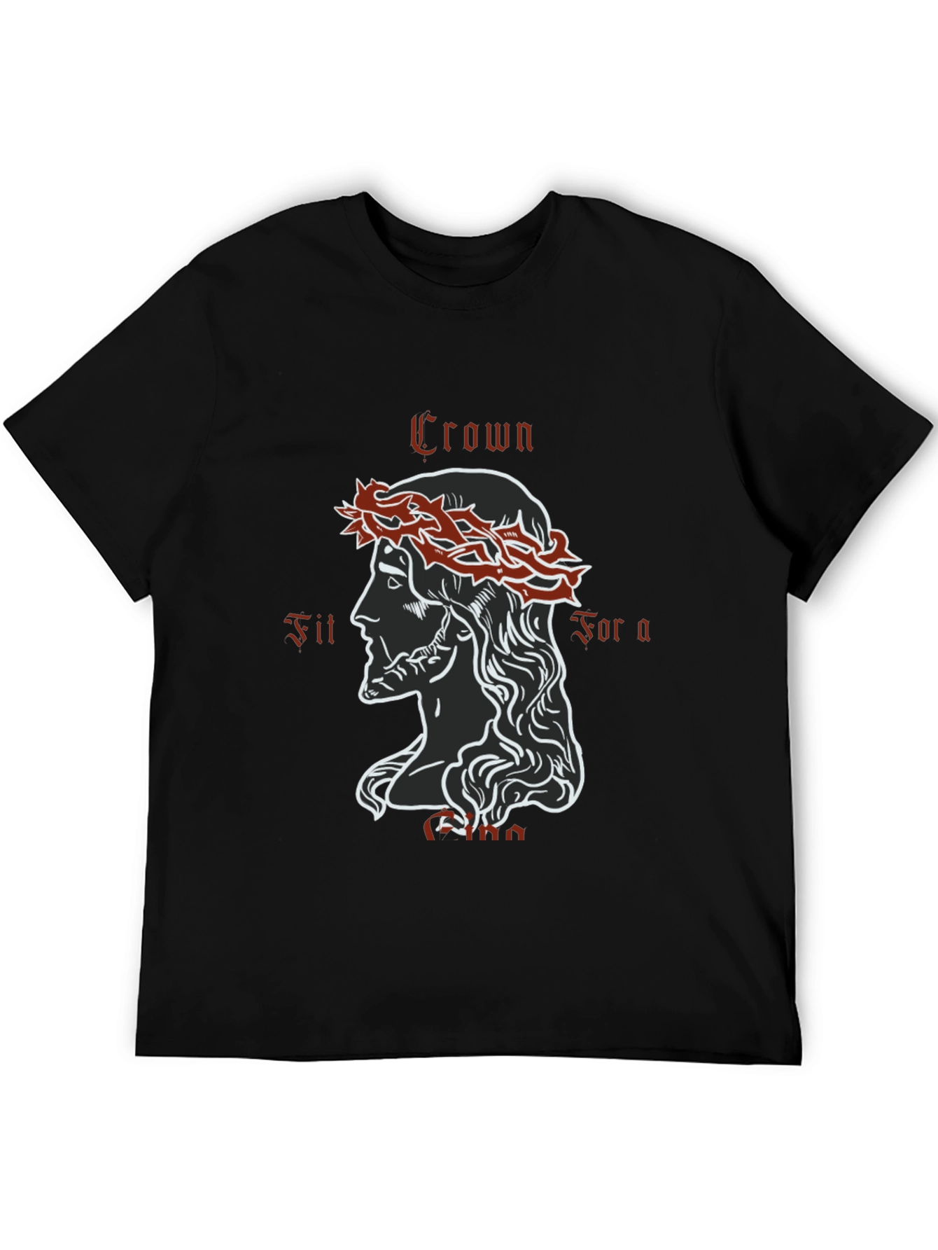 Black Crown Fit For a King Graphic T-Shirt - Black view 5