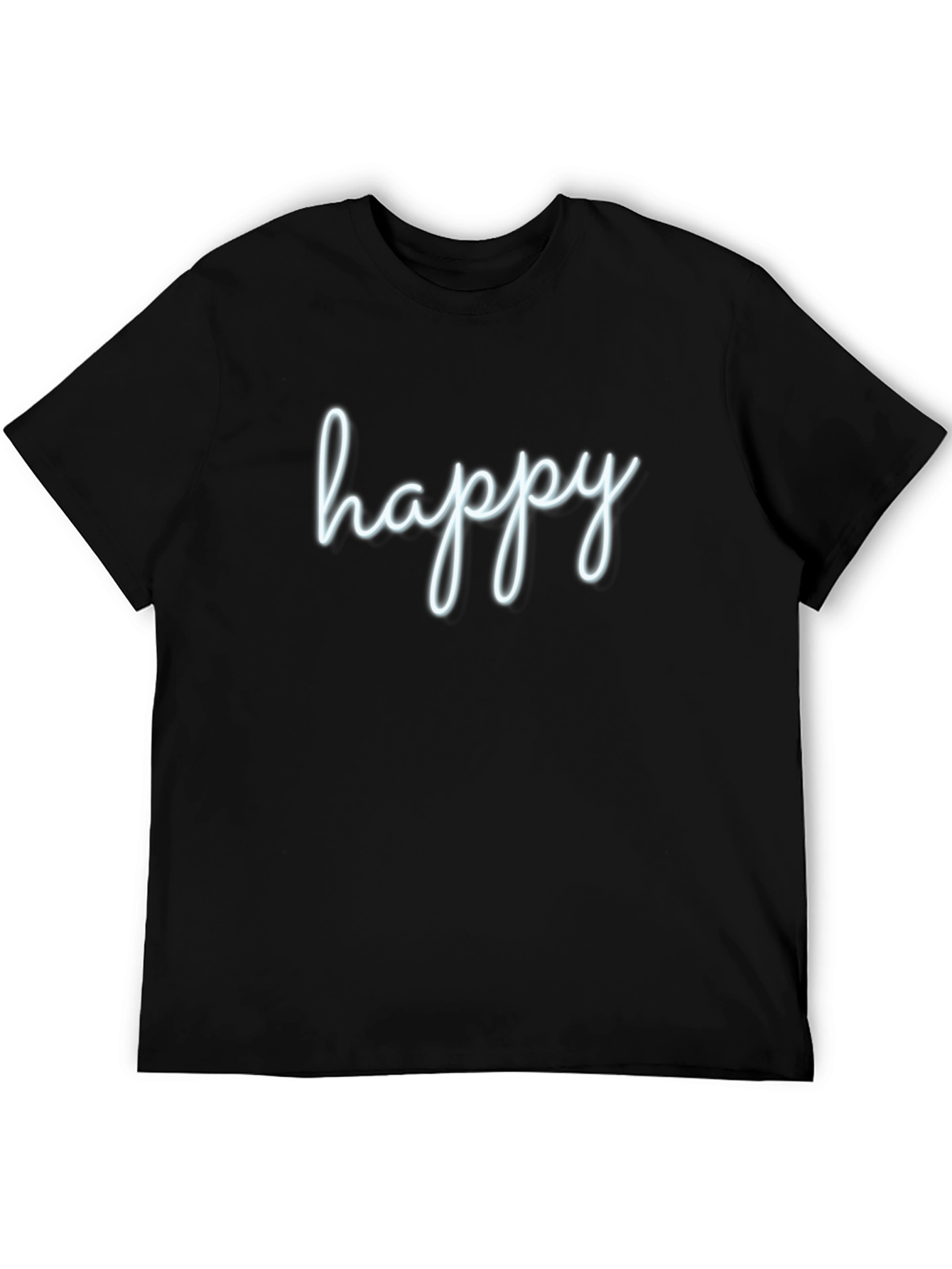 Black Happy Graphic Tee - Men's Black T-Shirt view 5