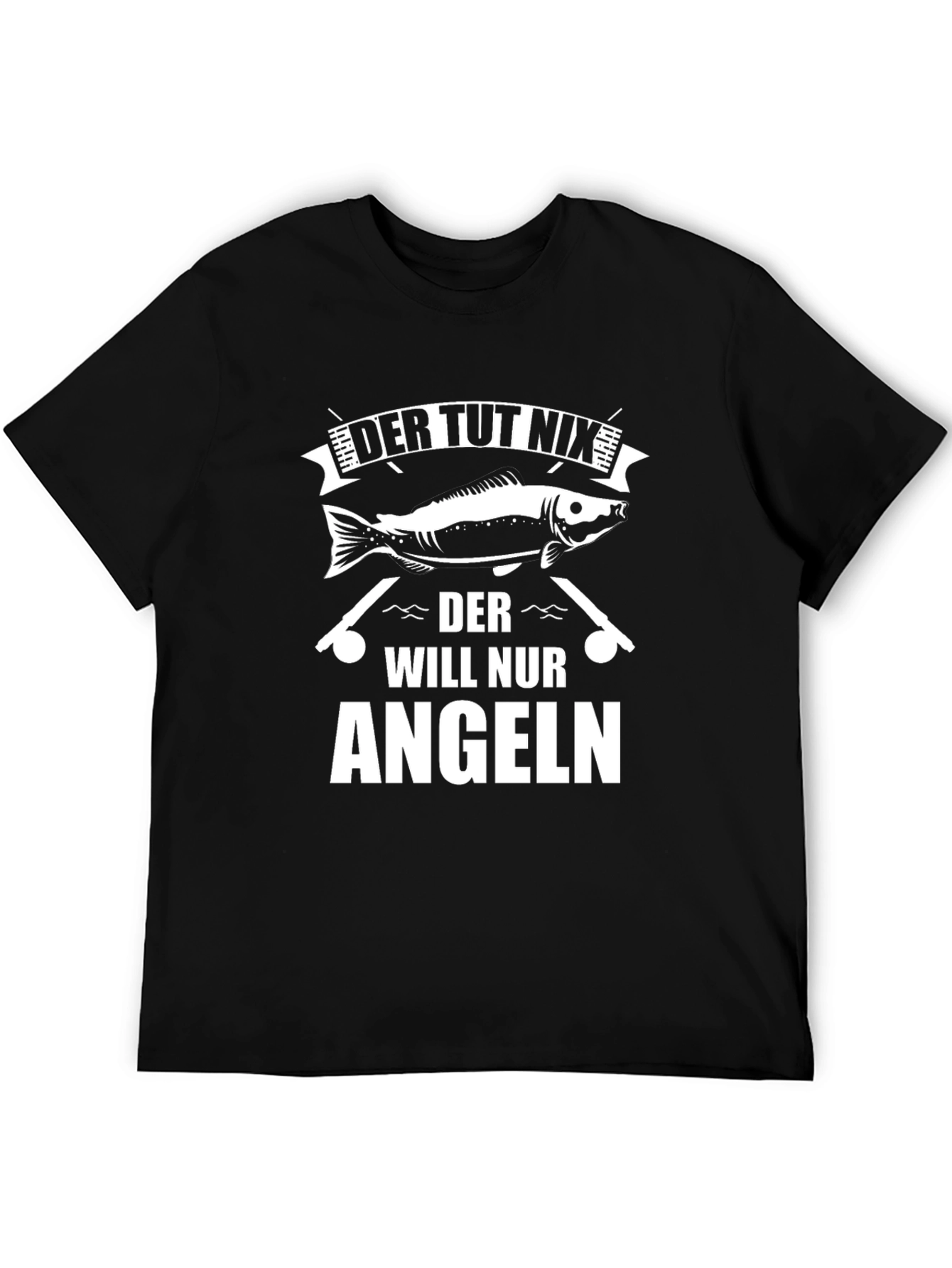 Black Funny Fishing T-Shirt - Der Tut Nix Angeln view 5