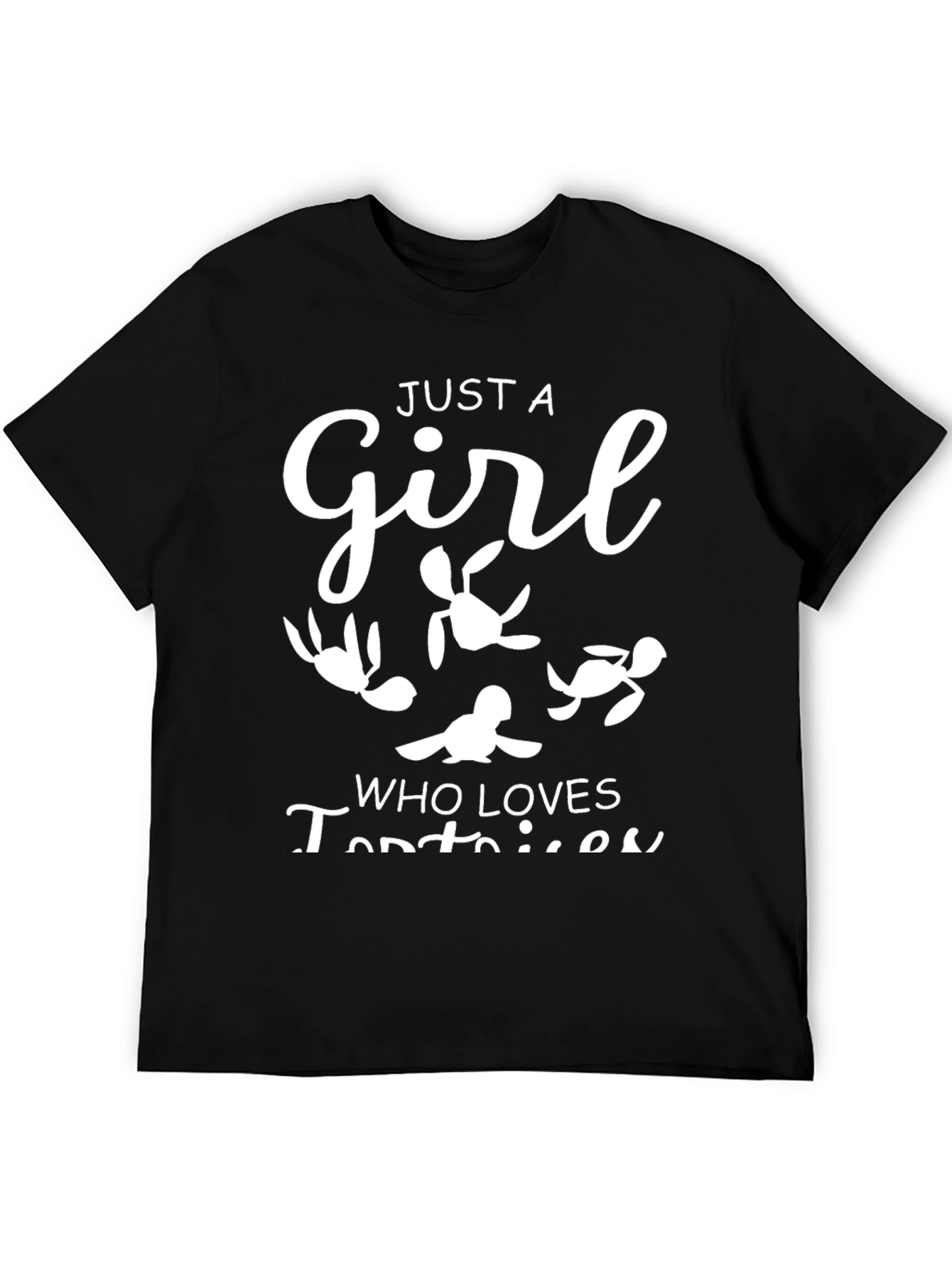 Black Just A Girl Who Loves Tortoises T-Shirt view 5