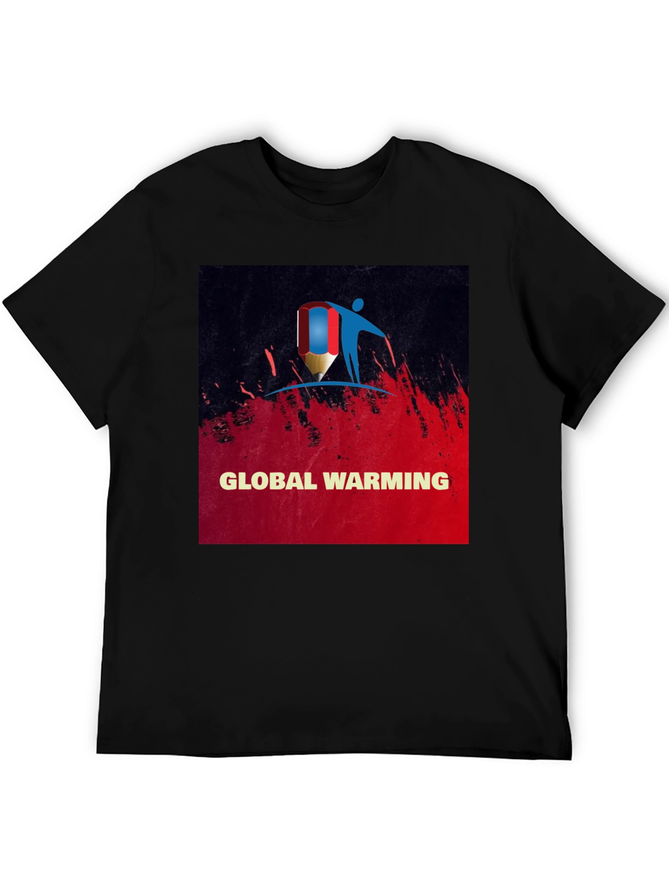 Black Global Warming Awareness Tee - Stylish Black T-Shirt view 5