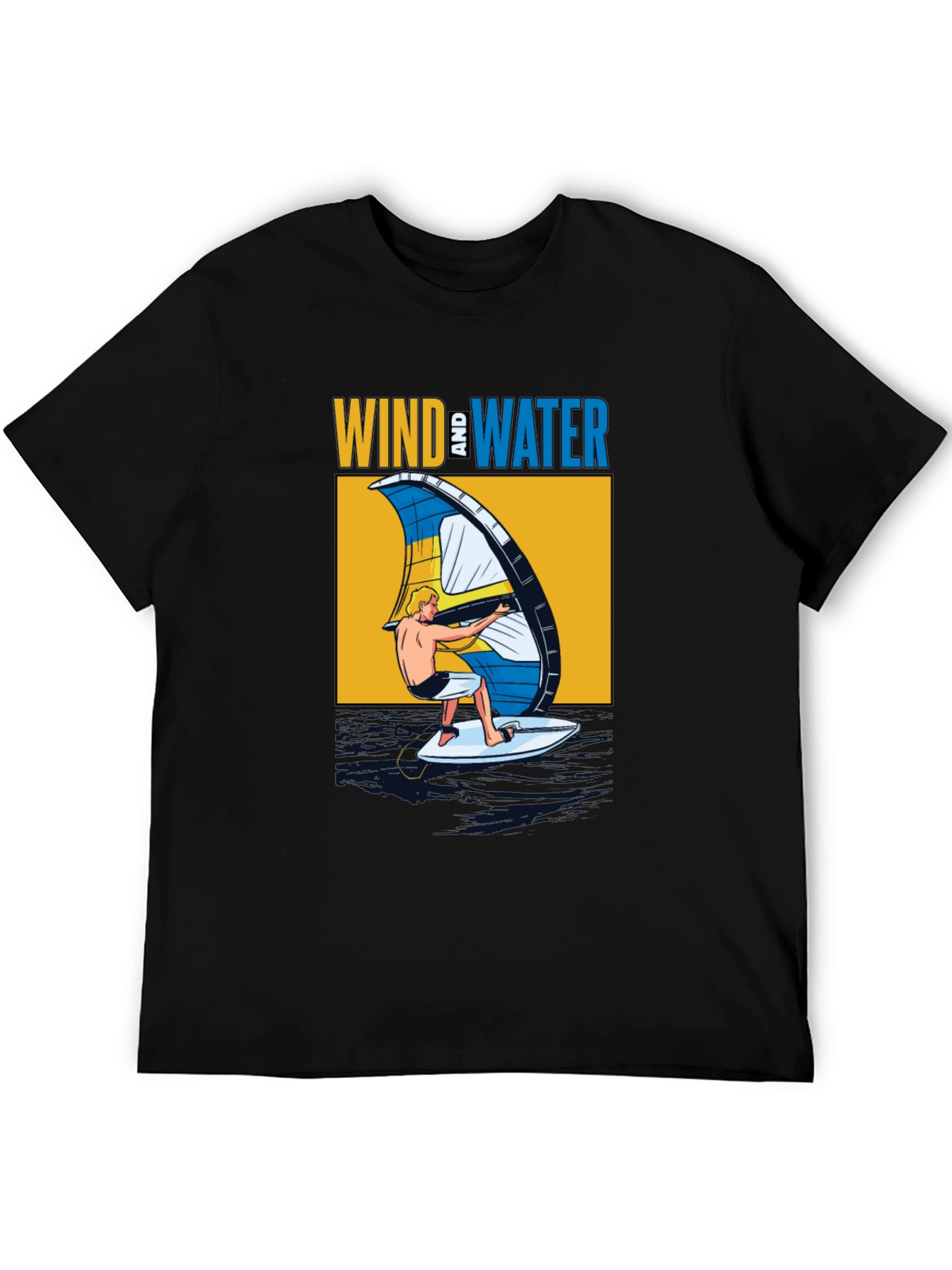 Black Wind & Water Graphic T-Shirt - Black view 5