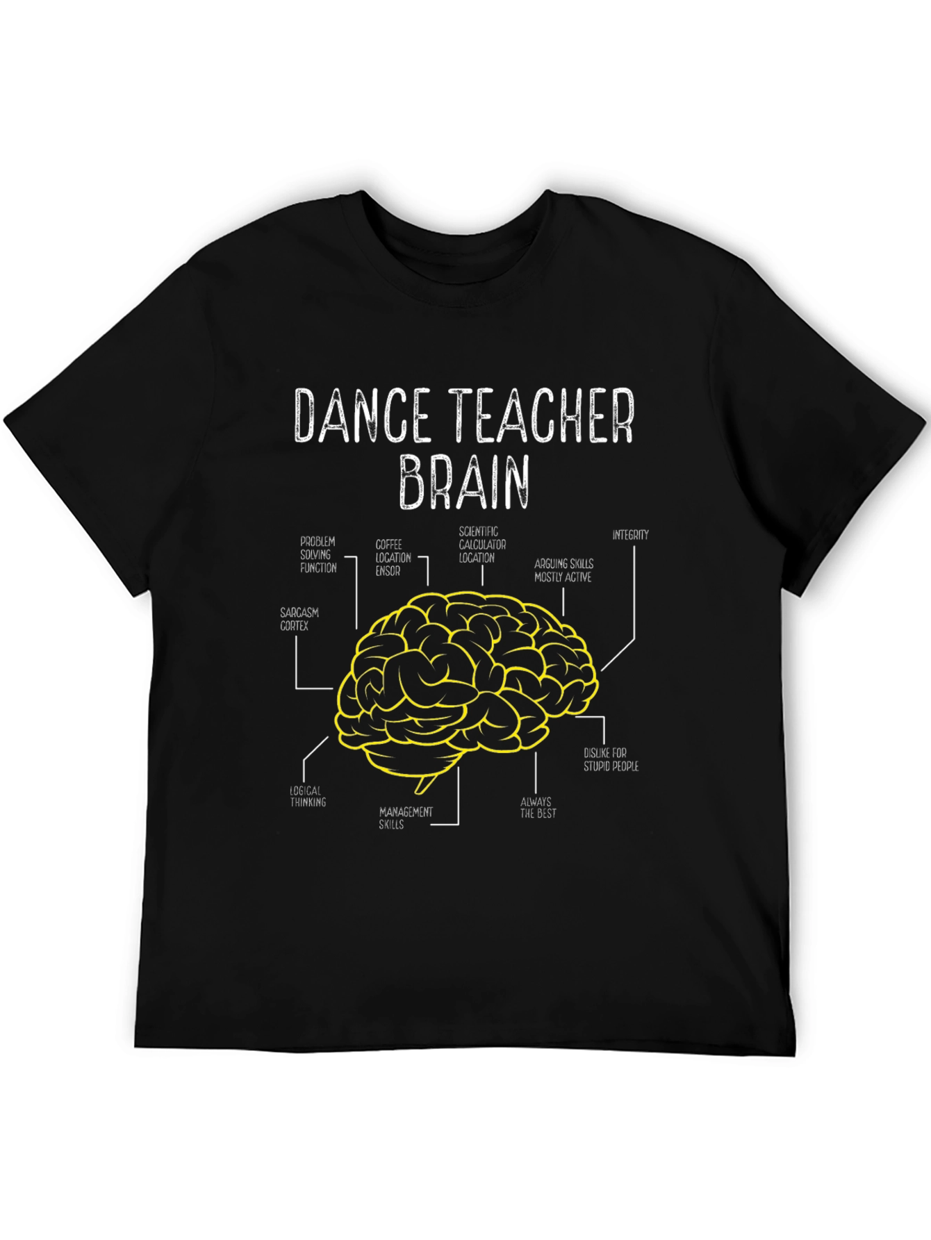 Black Dance Teacher Brain Diagram T-Shirt view 5