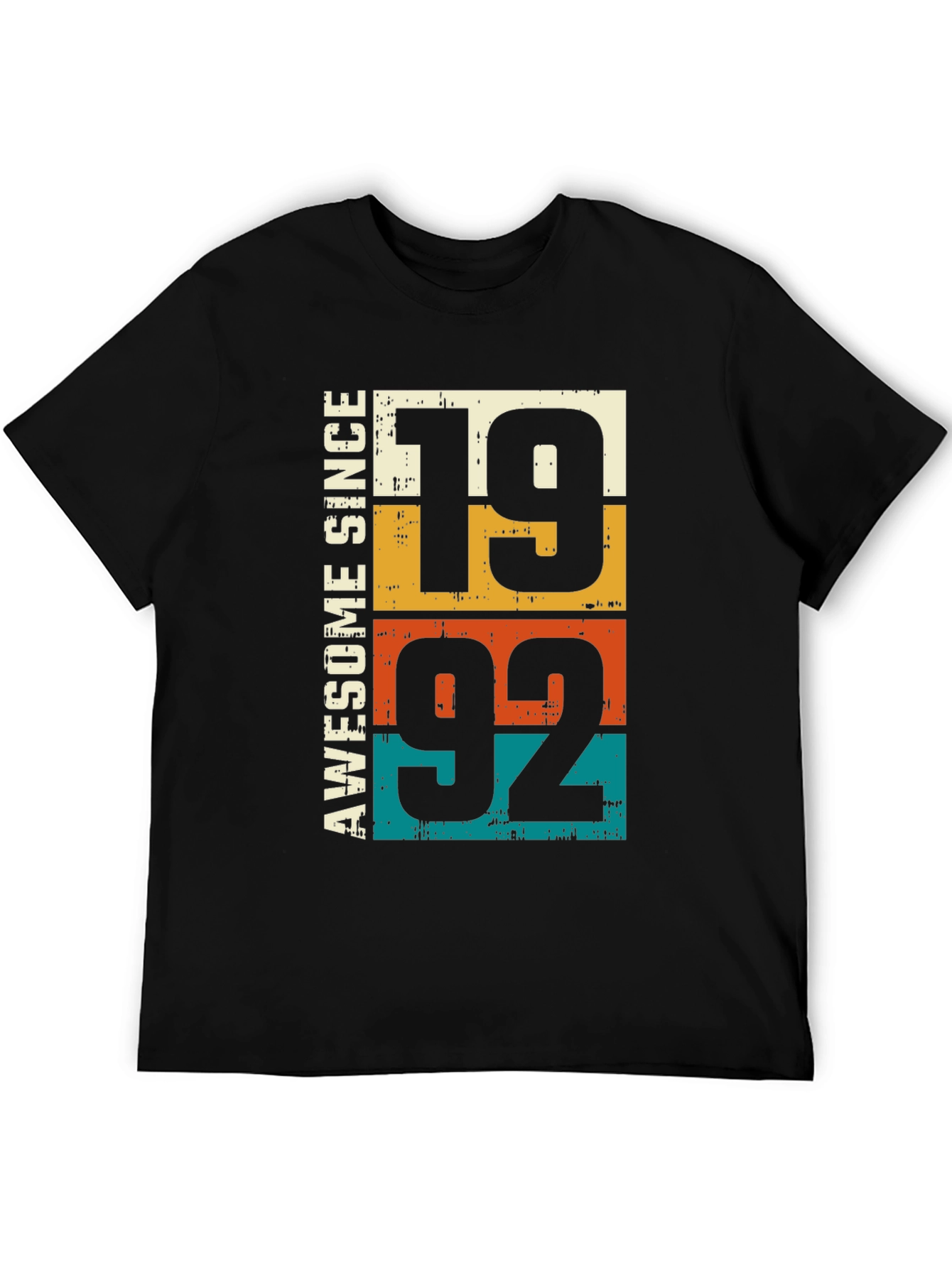 Black Awesome Since 1992 Vintage Style T-Shirt view 5
