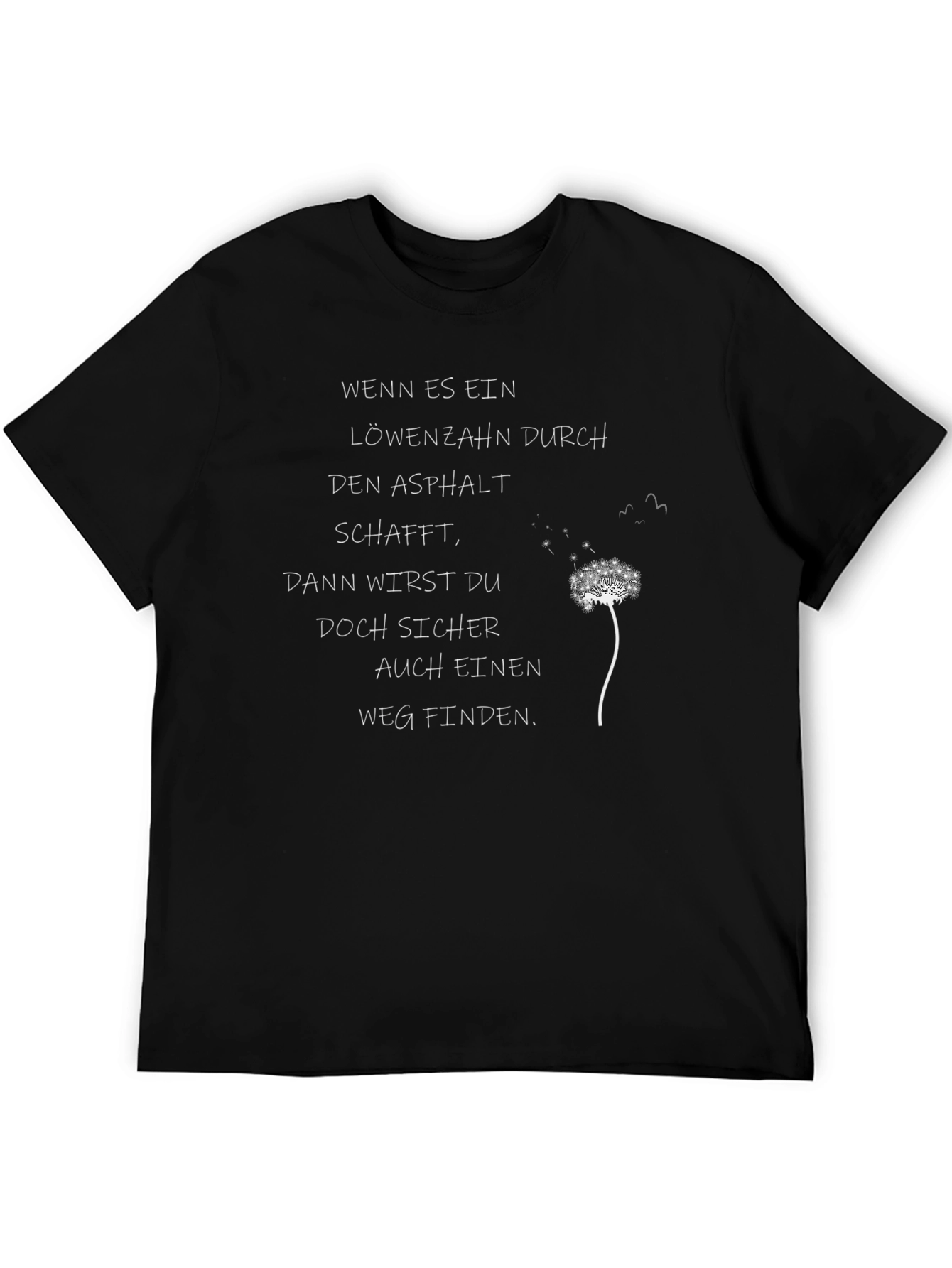 Black Motivational Dandelion Print Tee view 5