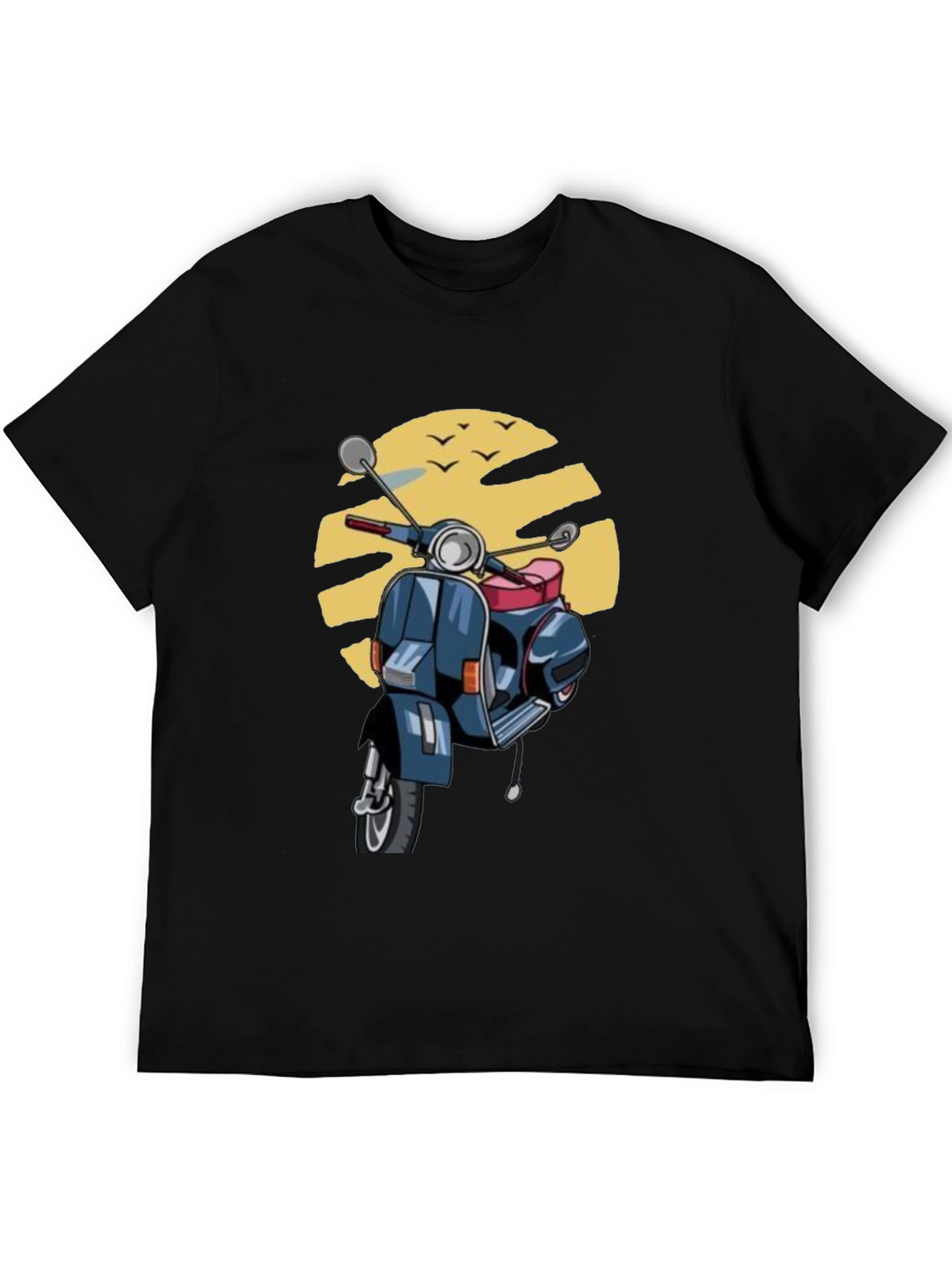 Black Retro Scooter T-Shirt - Vintage Style Graphic Tee view 5