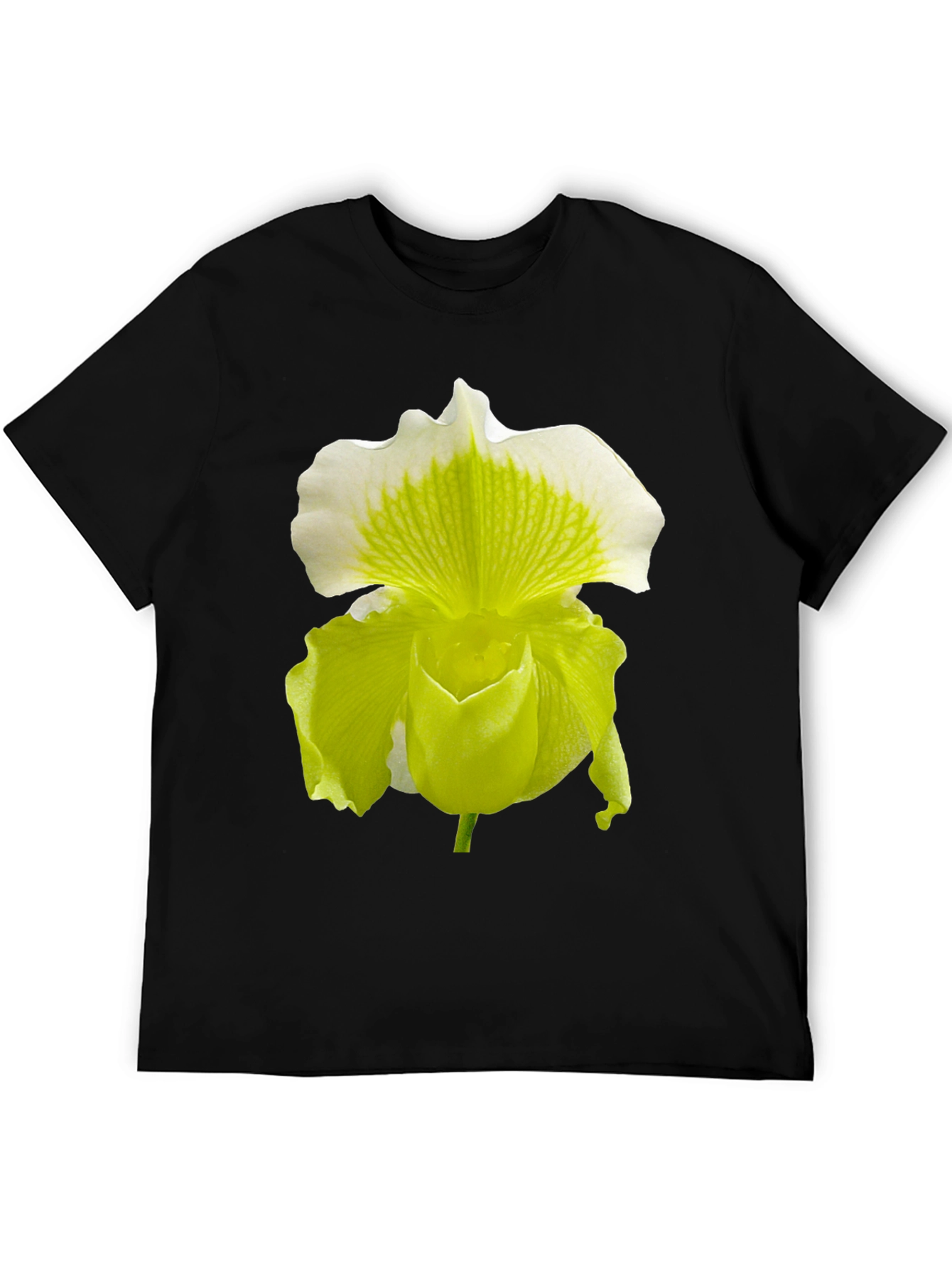 Black Orchid Flower Graphic Tee - Black Cotton Blend view 5