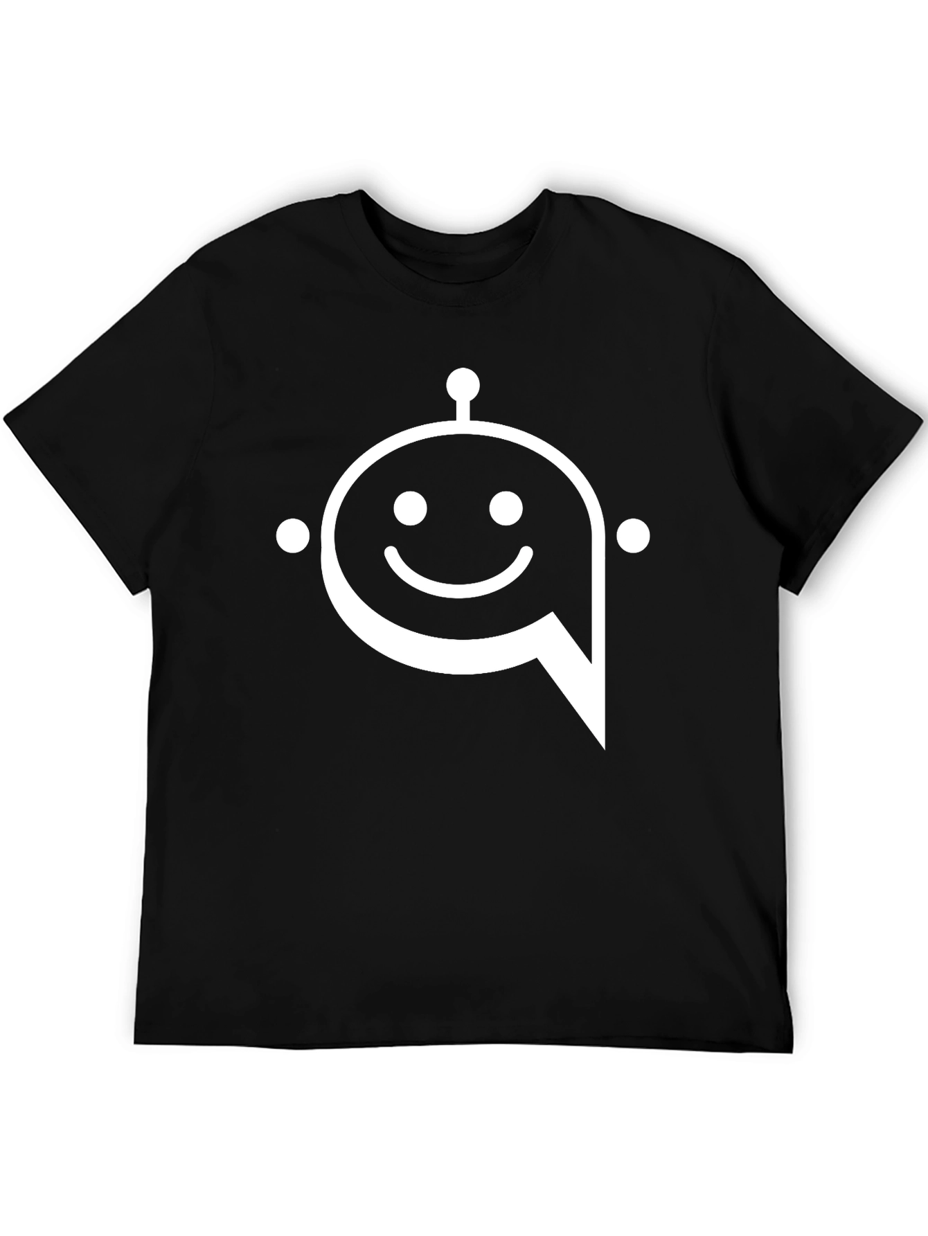 Black Robot Chat T-Shirt - Black Graphic Tee view 5