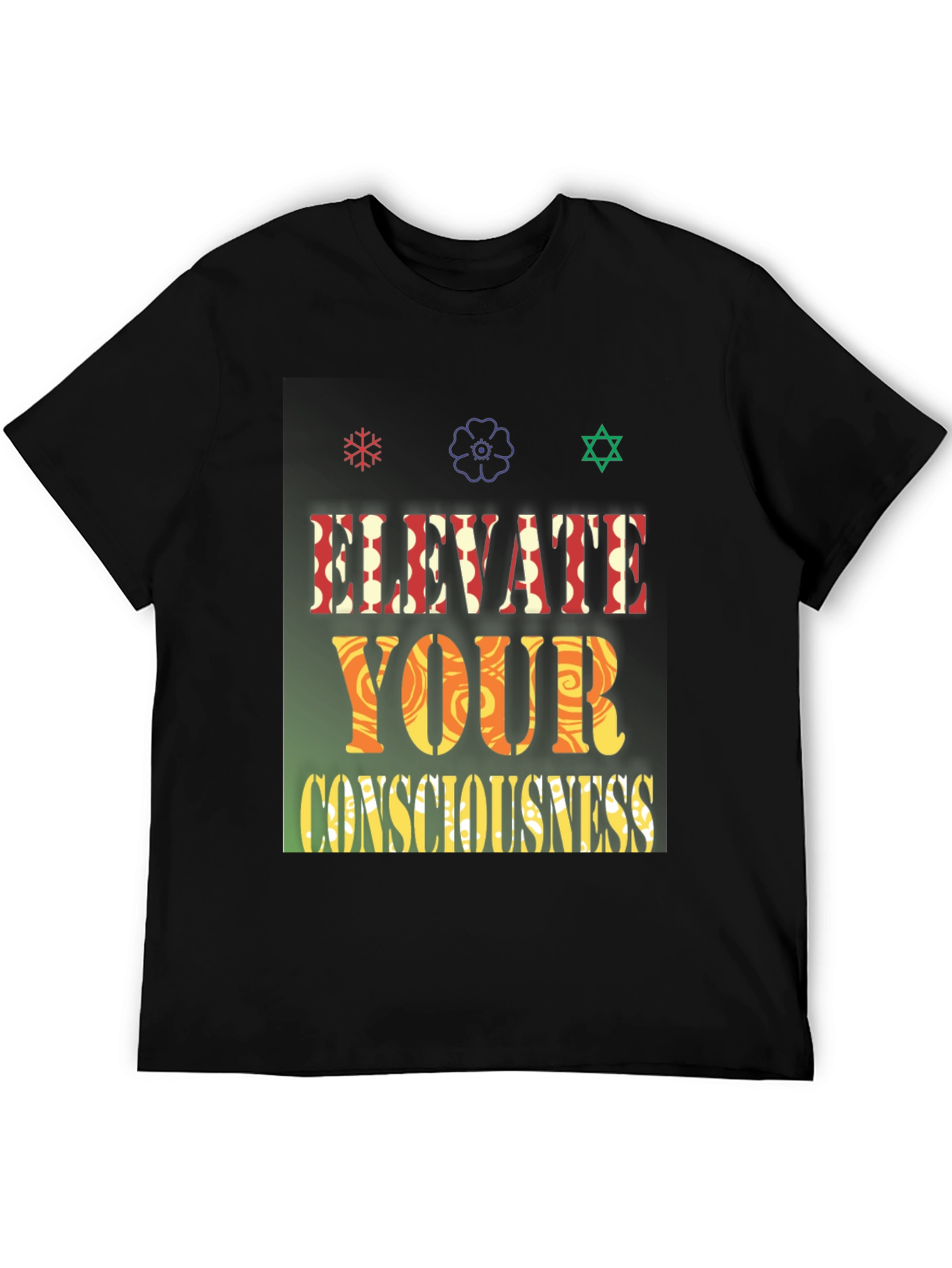 Black Elevate Your Consciousness Graphic Tee view 5