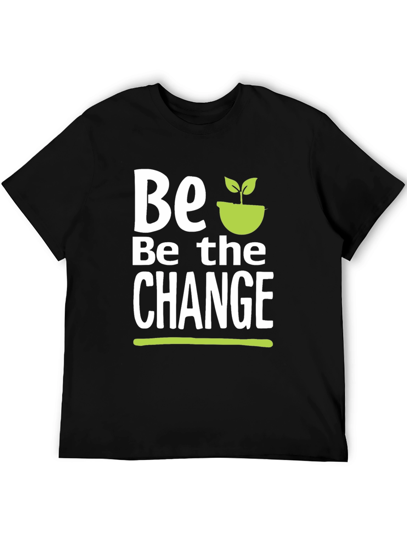 Black Be the Change T-Shirt - Black Cotton Graphic Tee view 5