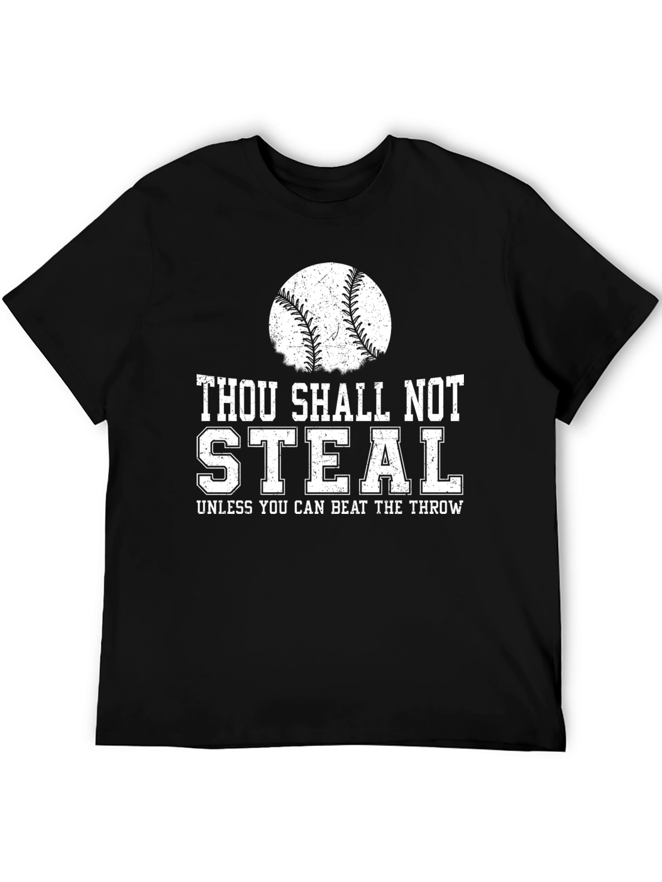 Black Thou Shalt Not Steal Baseball T-Shirt view 5