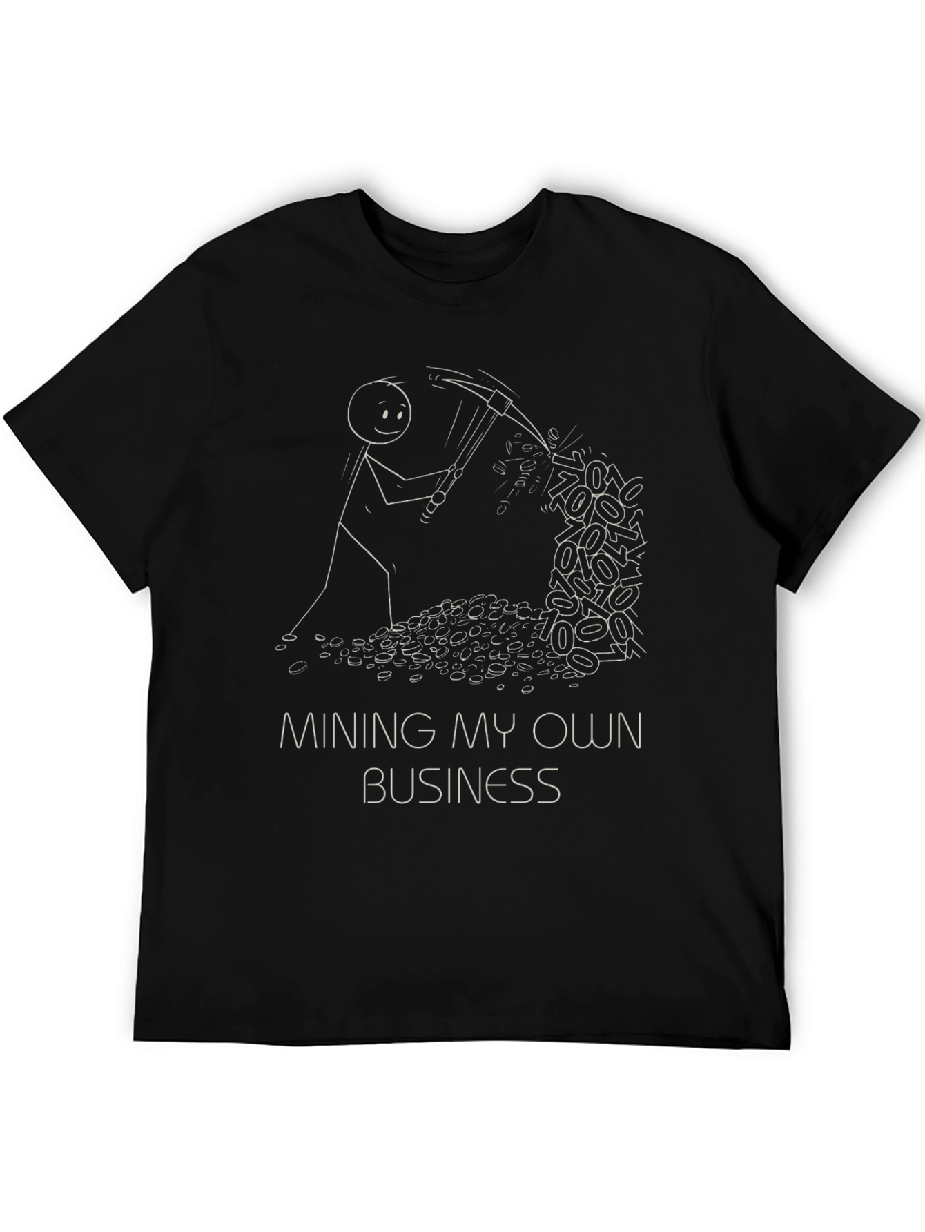 Black Mining My Own Business T-Shirt - Black Cotton Graphic Tee view 5