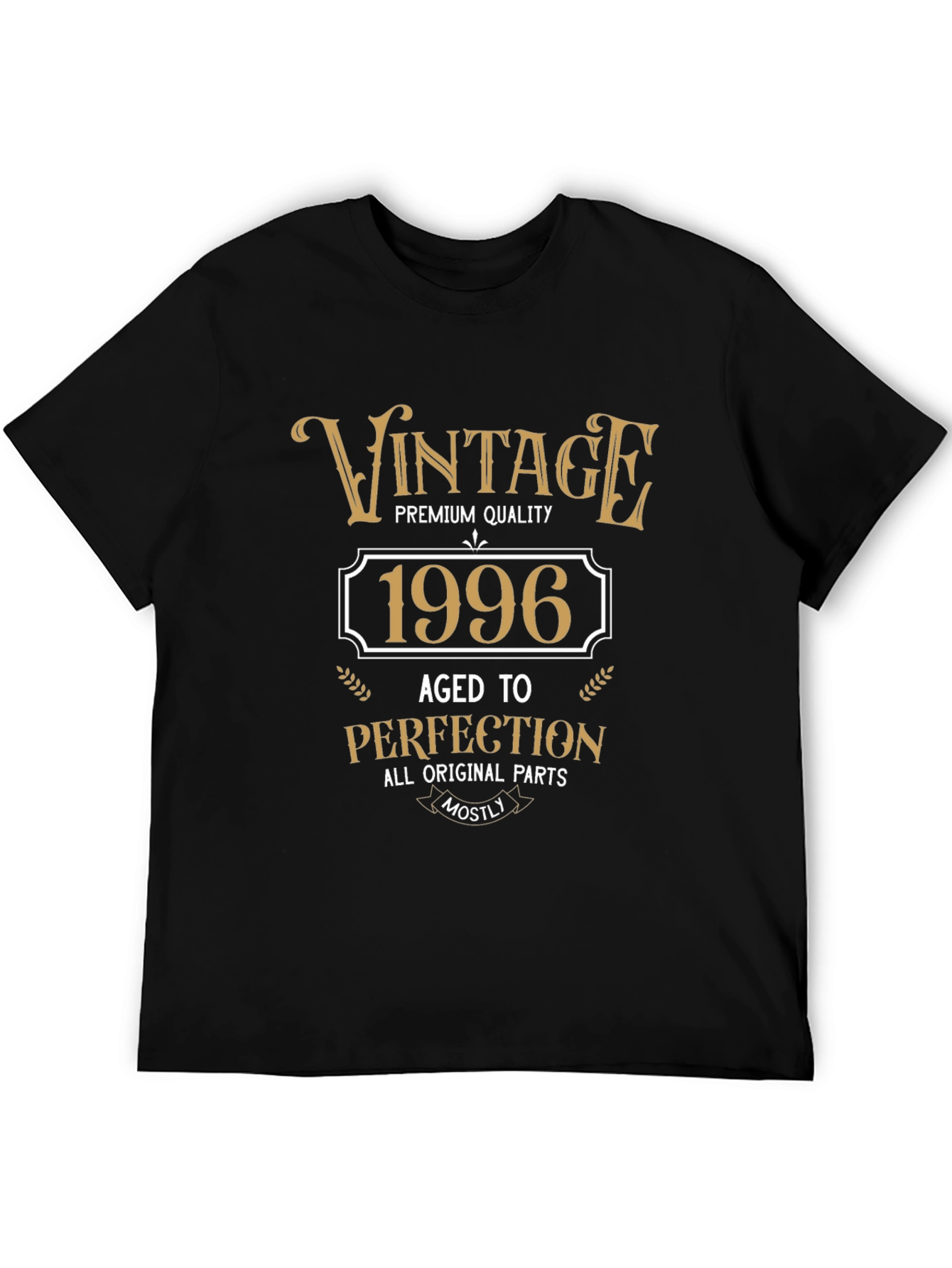 Black Vintage 1996 Aged To Perfection Graphic T-Shirt view 5