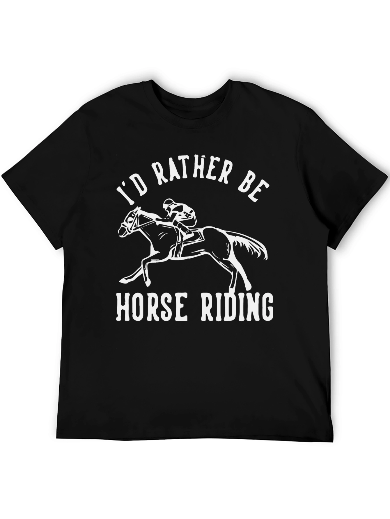 Black I'd Rather Be Horse Riding Graphic Tee view 5