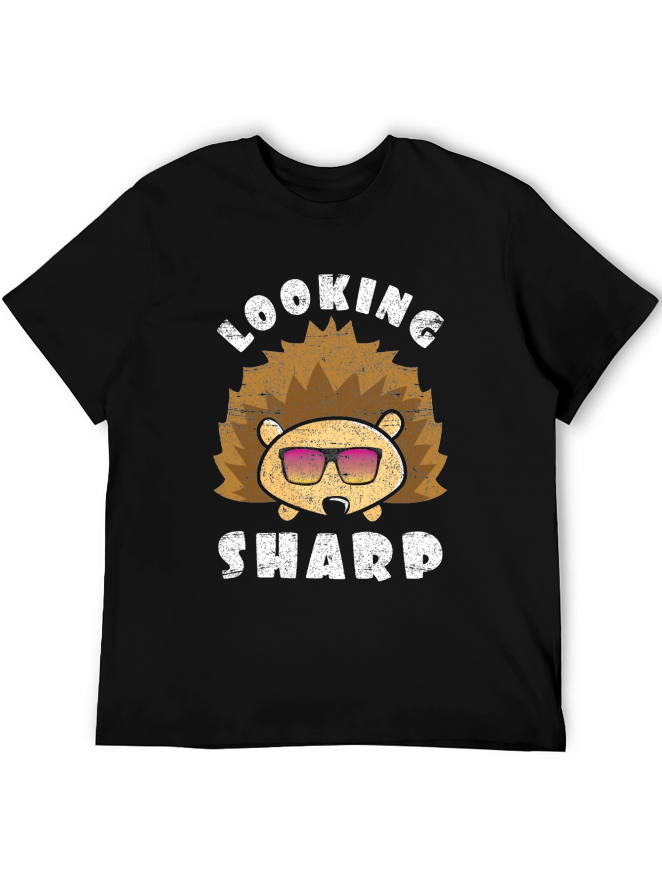 Black Looking Sharp Hedgehog Graphic Tee view 5