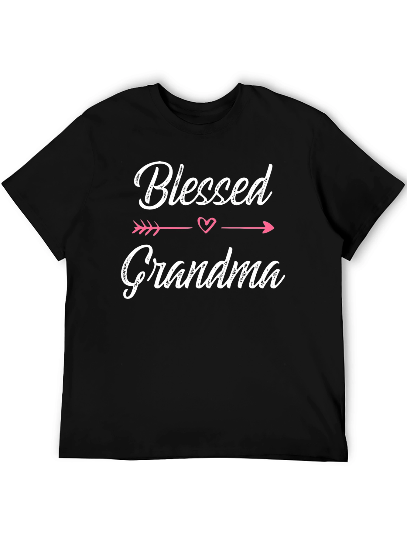 Black Blessed Grandma Black Cotton T-Shirt view 5