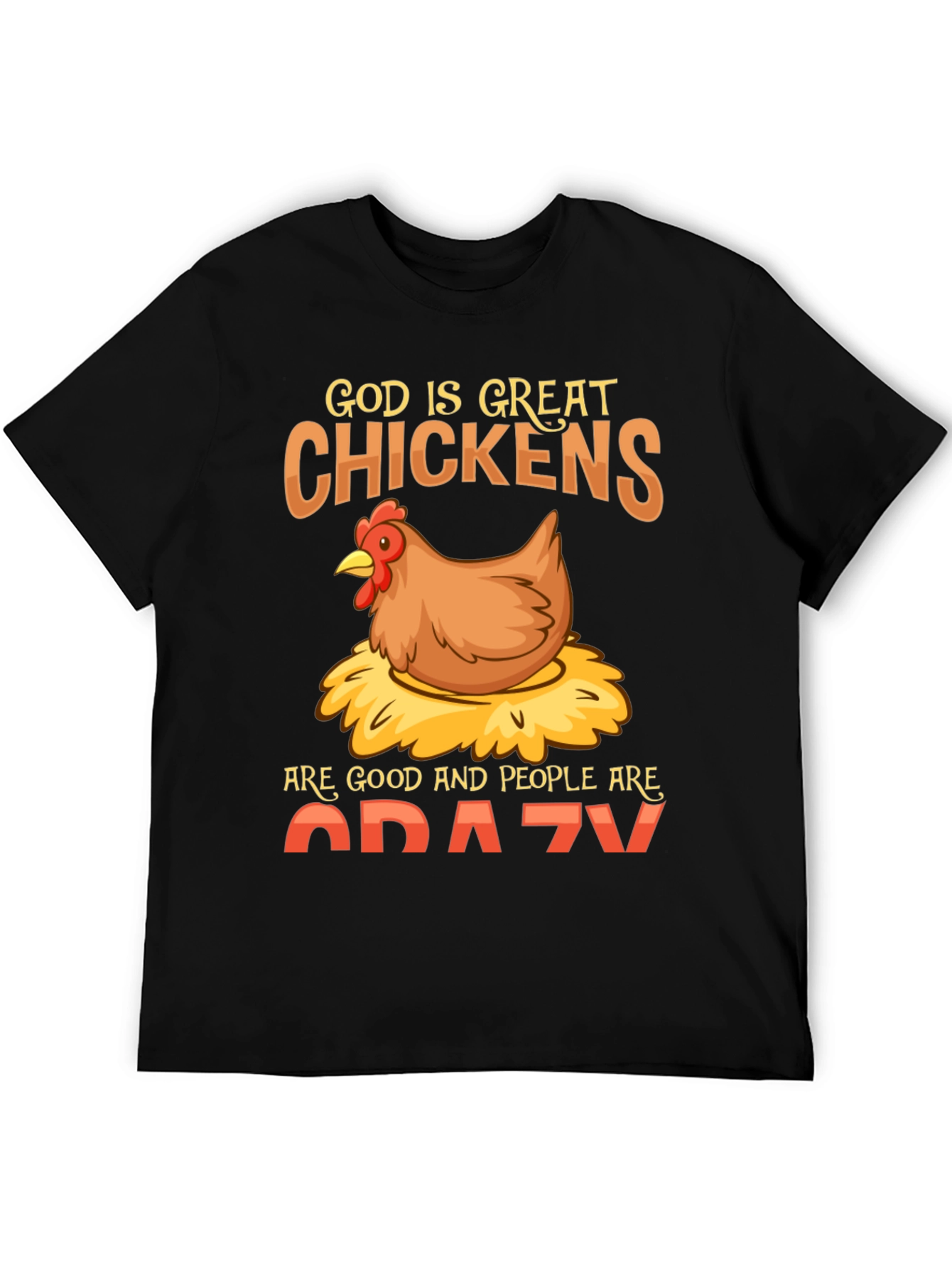 Black Funny Chicken Lover T-Shirt - God Is Great Chickens Are Good view 5