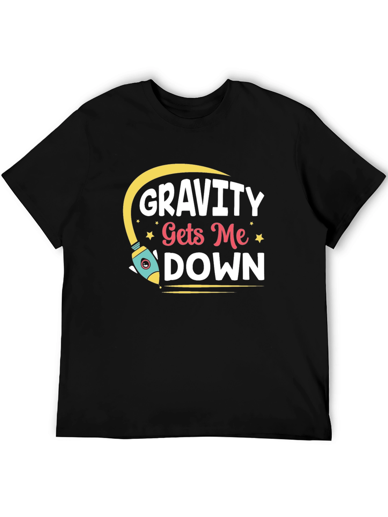 Black Gravity Gets Me Down Graphic T-Shirt view 5