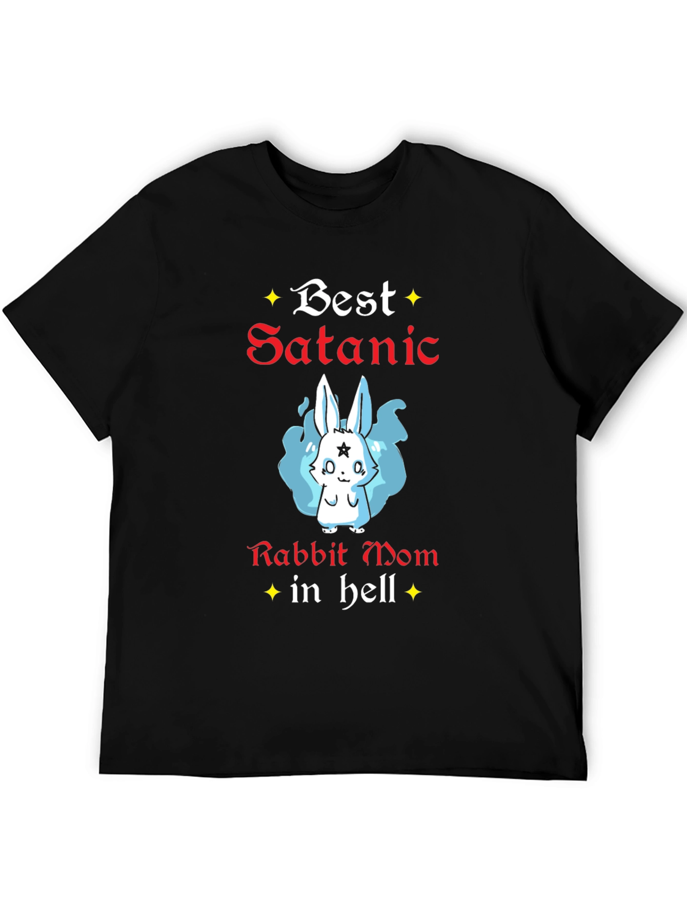 Black Best Satanic Rabbit Mom T-Shirt view 5