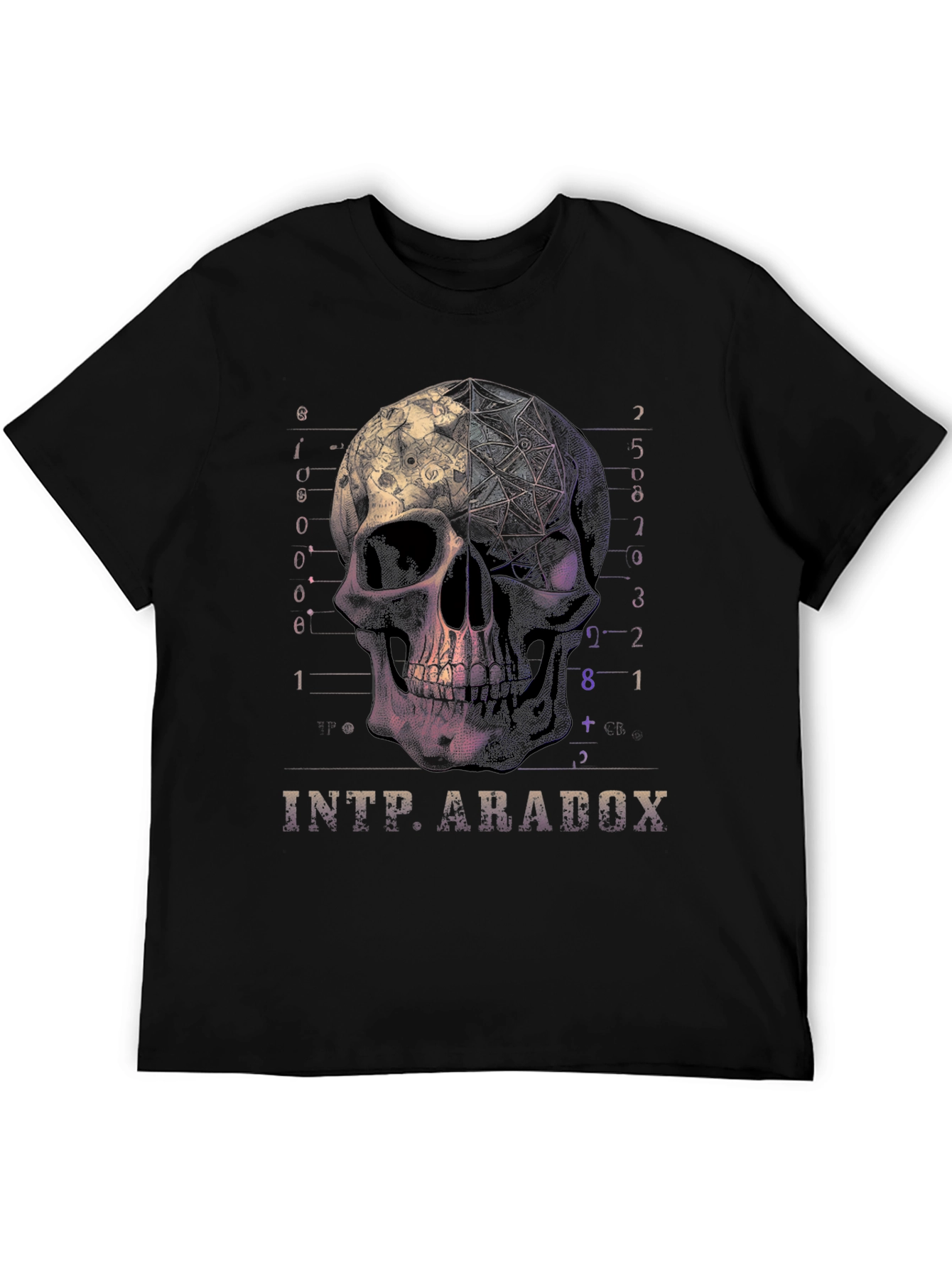 Black Skull Graphic Tee - INTP Paradox T-Shirt view 5