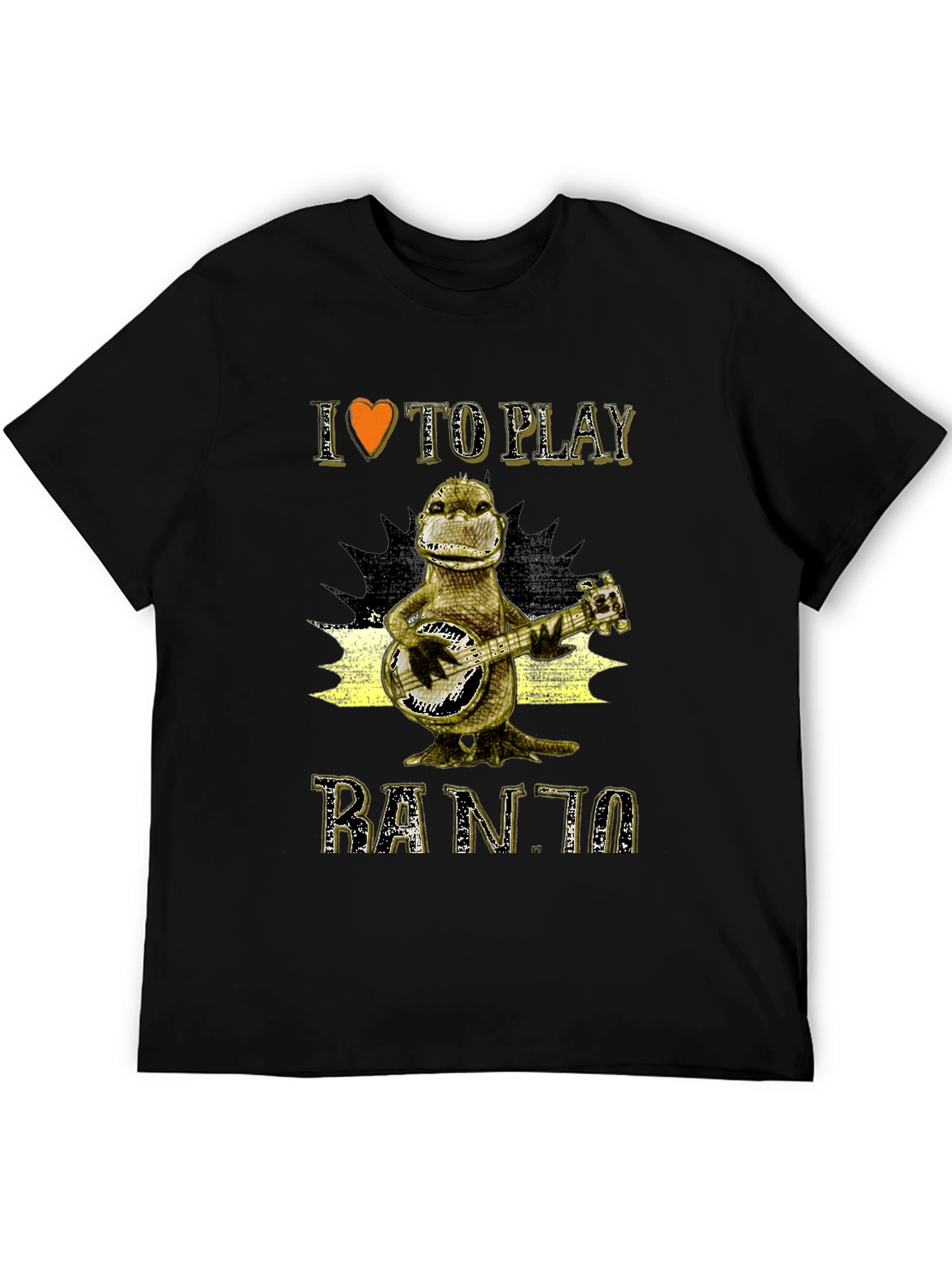 Black I Love To Play Banjo T-Shirt view 5