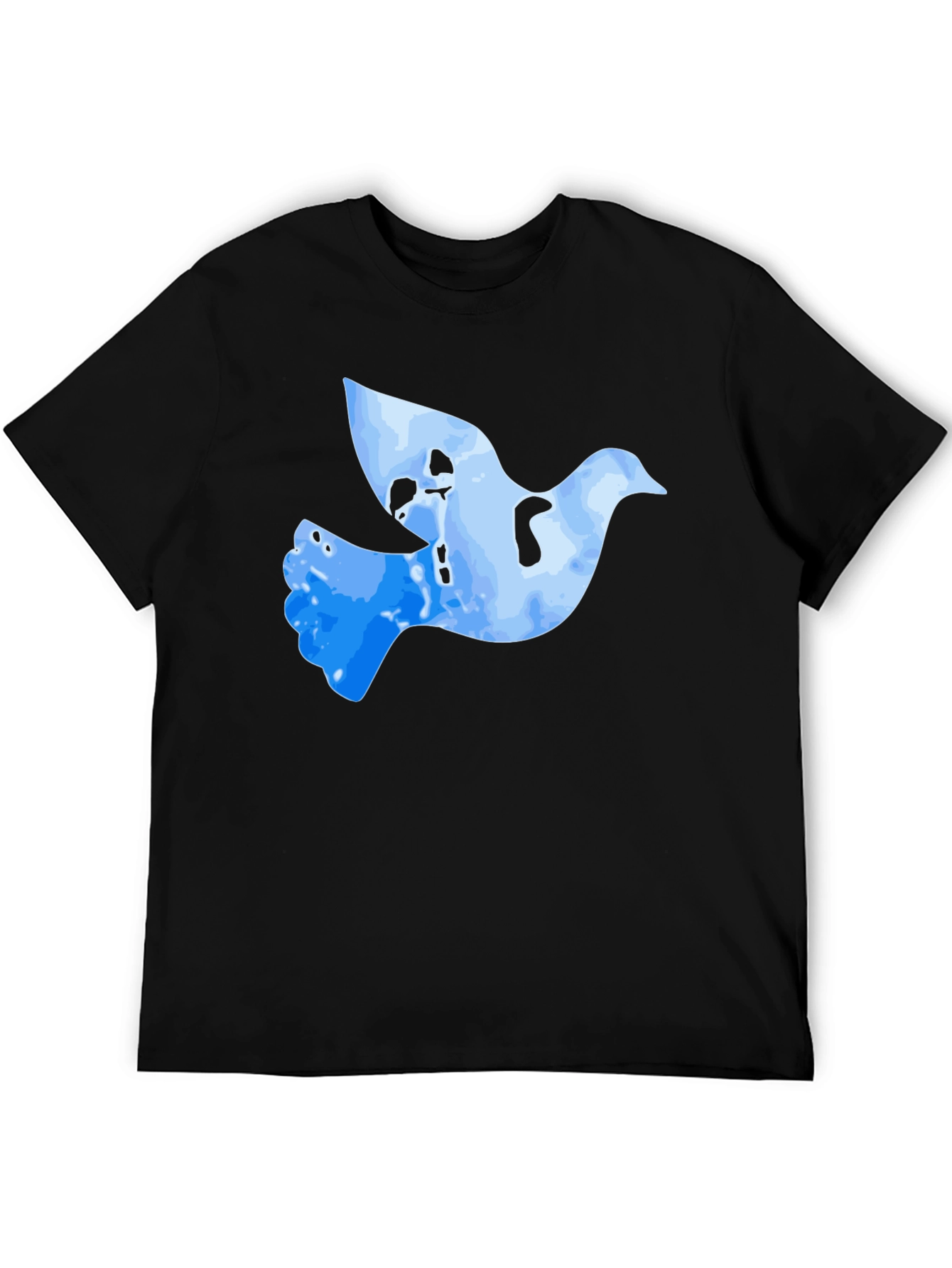 Black Peace Dove Graphic T-Shirt - Black Cotton Blend view 5