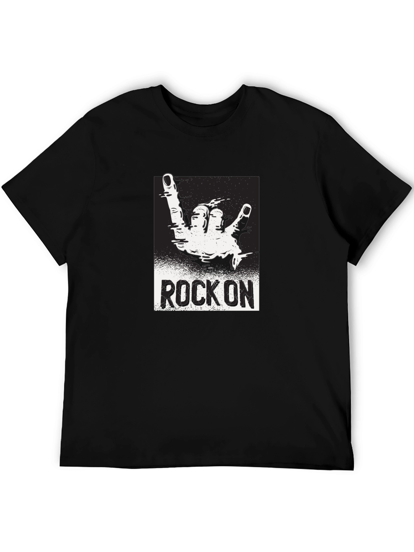 Black Rock On Graphic Black T-Shirt view 5