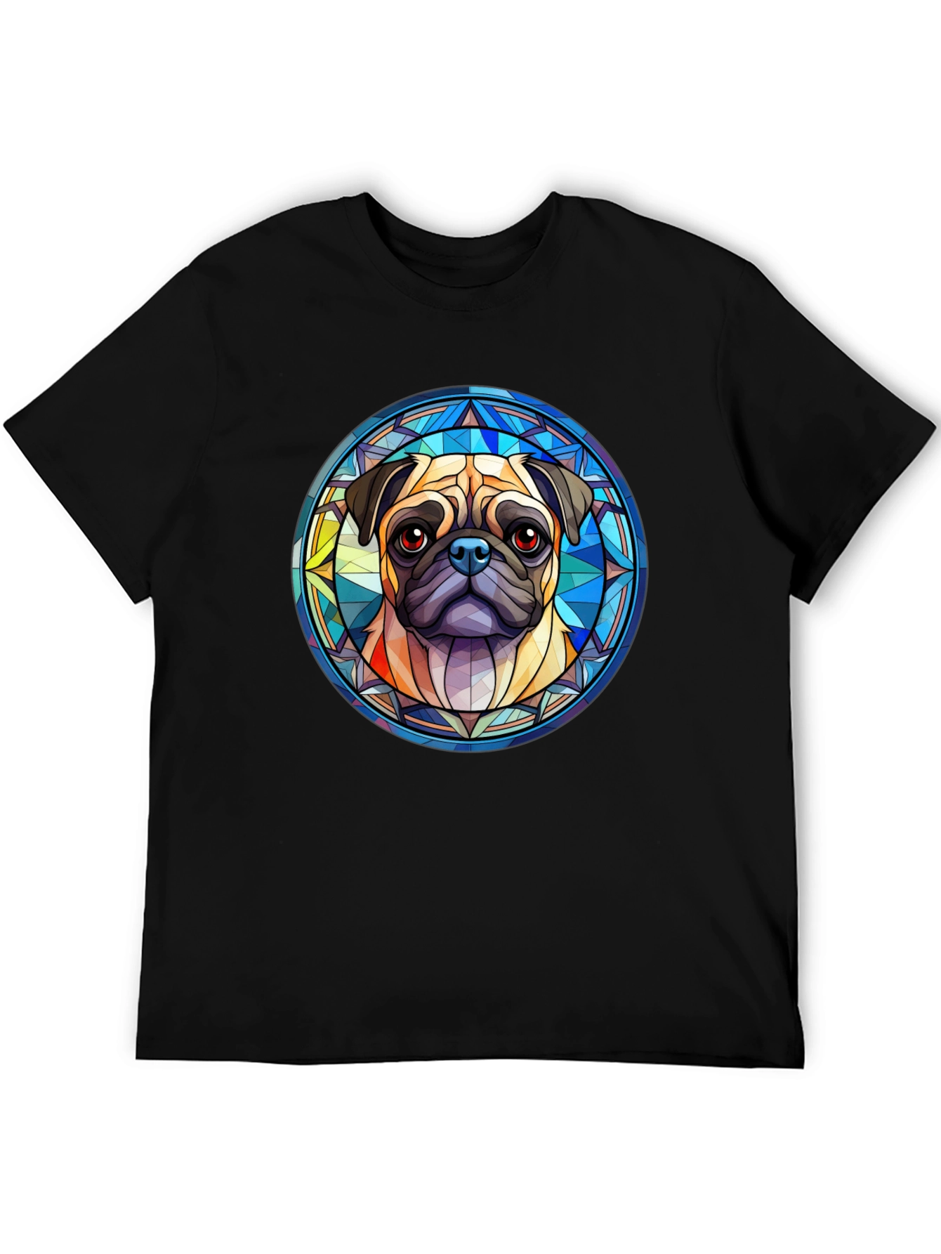 Black Pug Dog Graphic Black T-Shirt view 5
