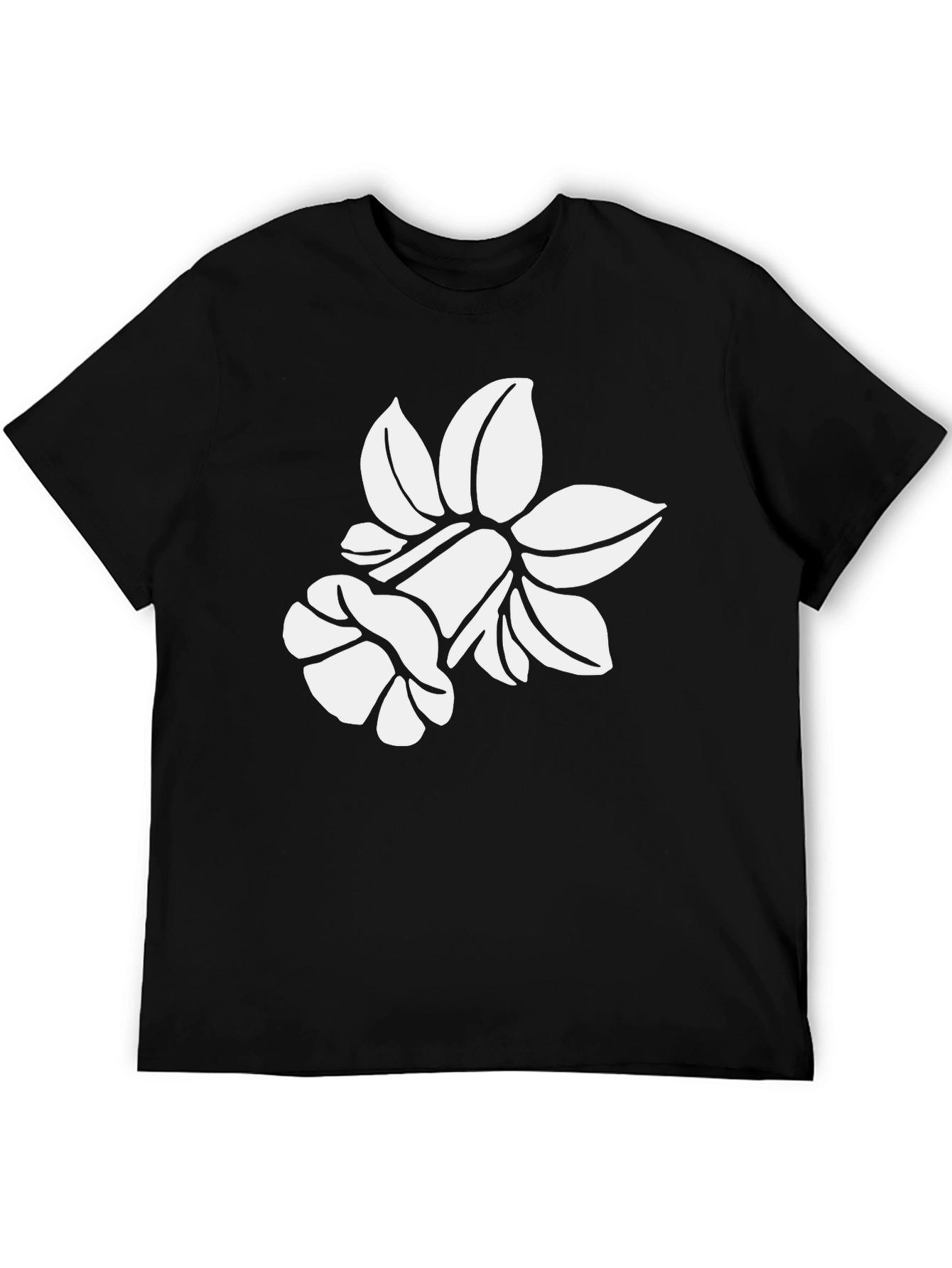 Black Floral Silhouette T-Shirt - Black view 5