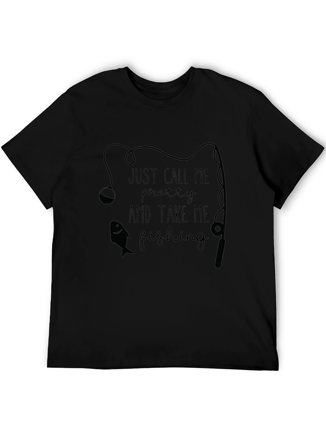 Black Fishing Graphic Tee - Just Call Me Pretty T-Shirt view 5