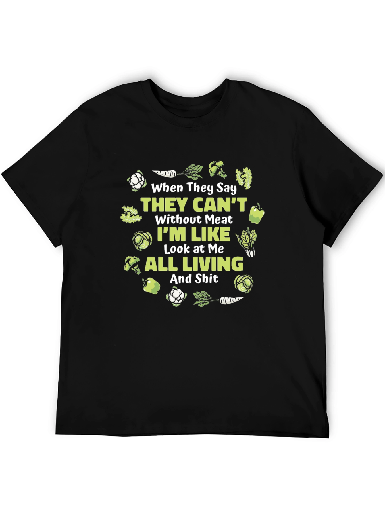 Black Vegan T-Shirt: All Living Funny Tee view 5