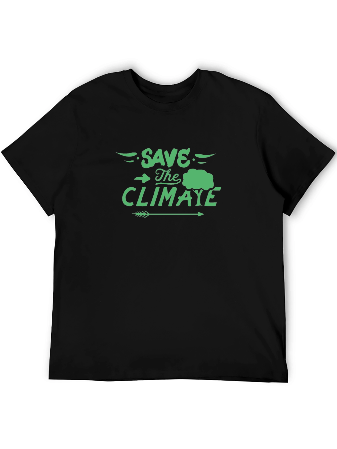 Black Save The Climate Black T-Shirt - Eco Friendly view 5