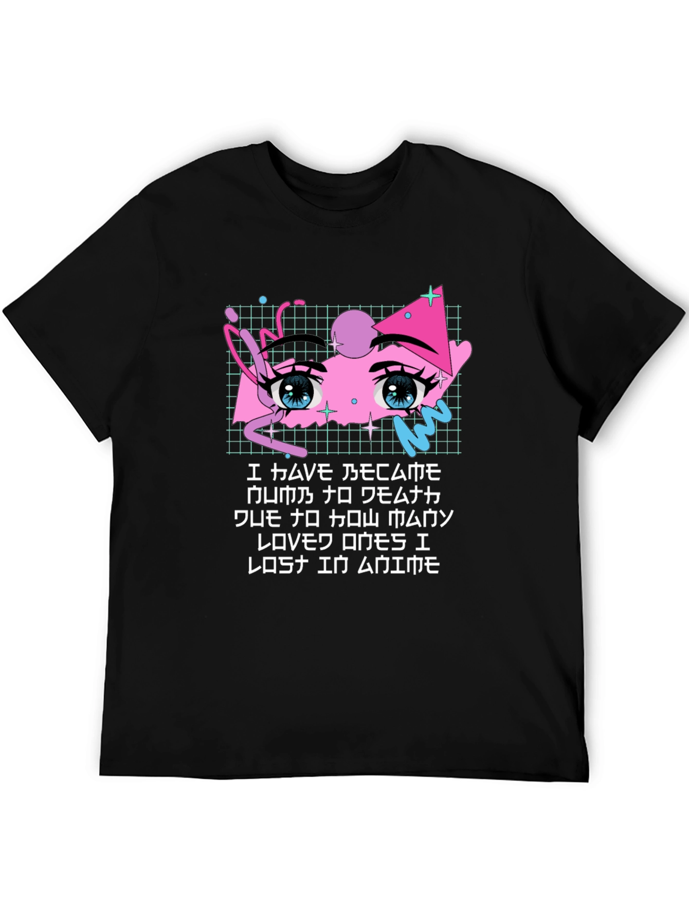 Black Anime Eyes Graphic T-Shirt - Soft Cotton Blend view 5